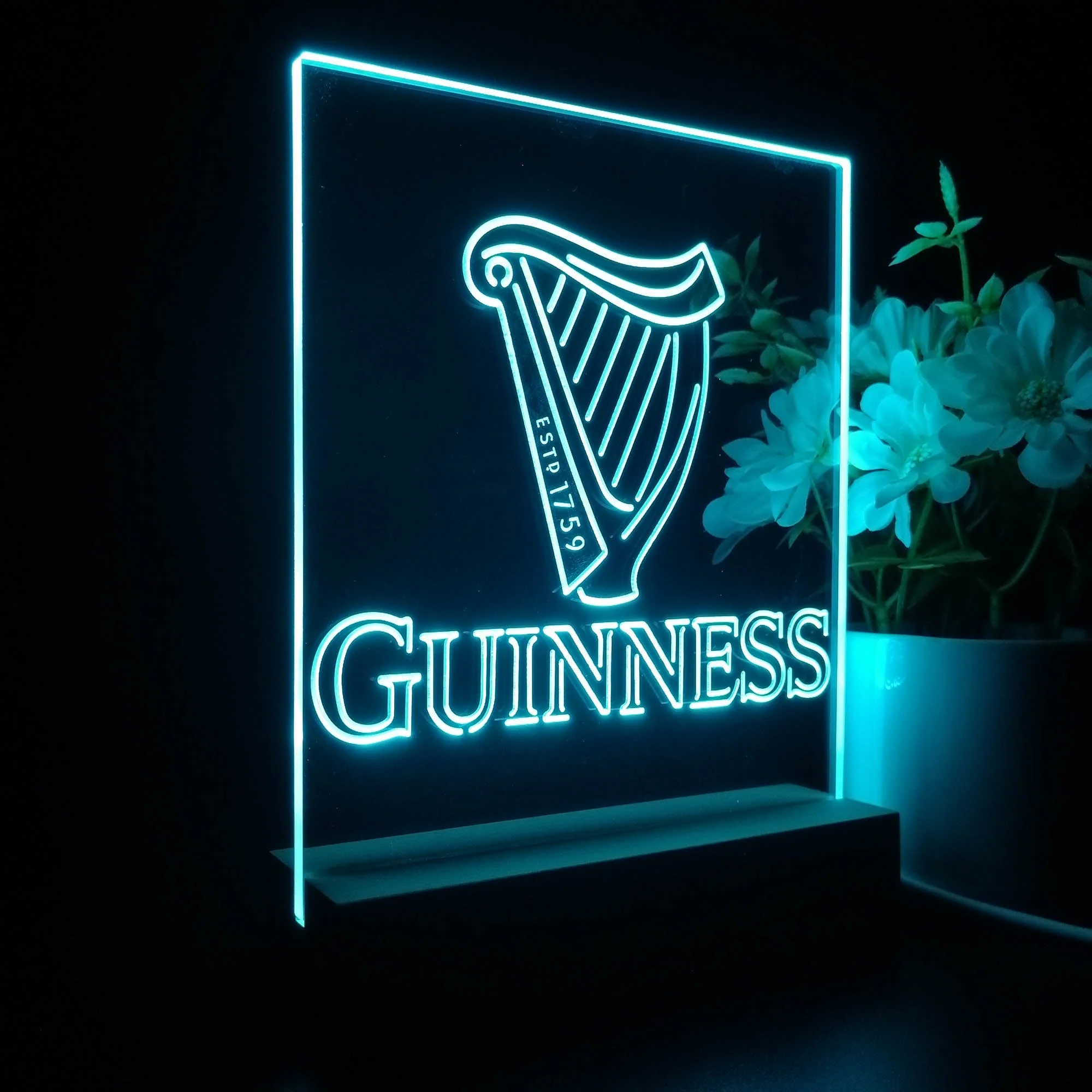 Guinnesss Beer Logo 3D Illusion Night Light Desk Lamp - Image 6