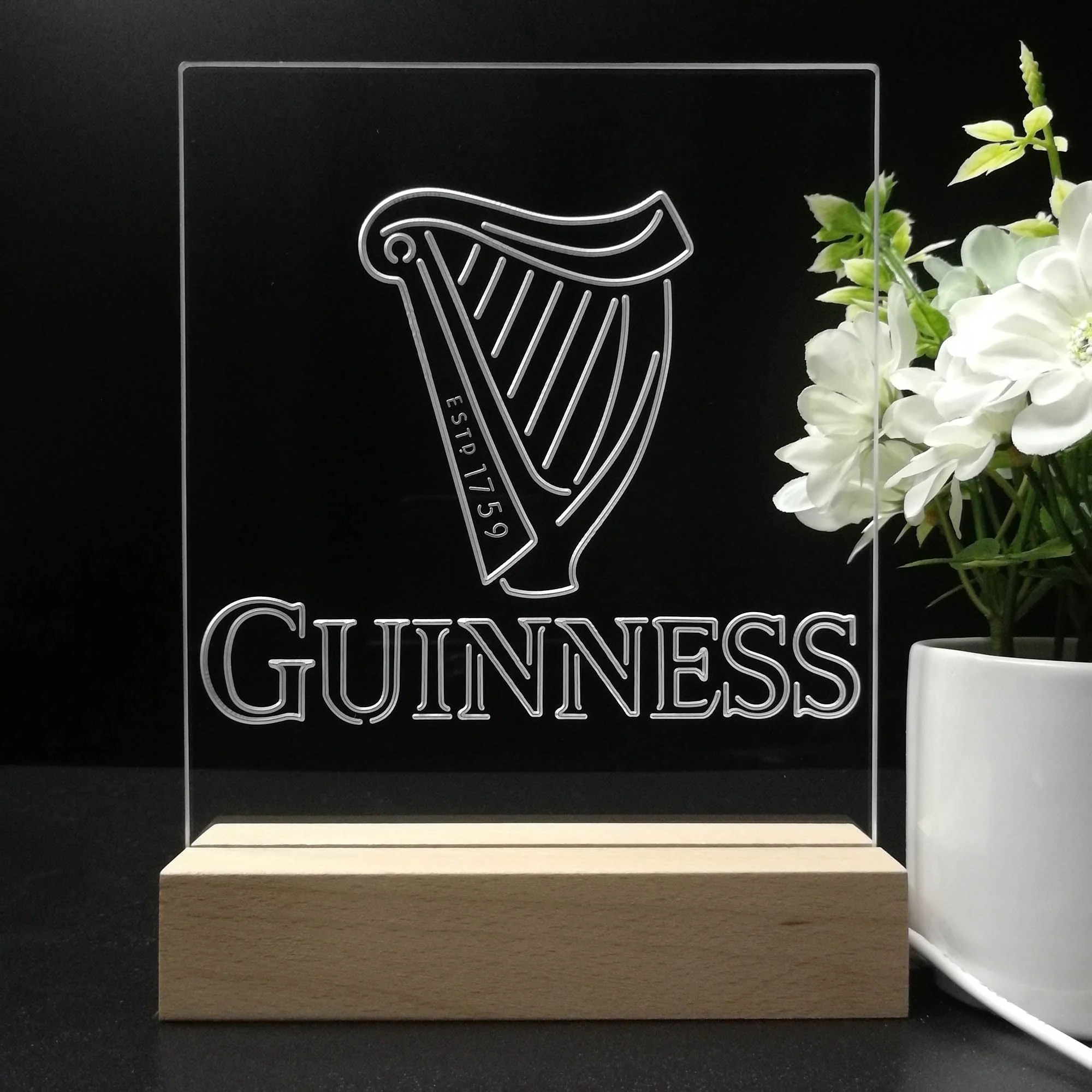 Guinnesss Beer Logo 3D Illusion Night Light Desk Lamp - Image 8