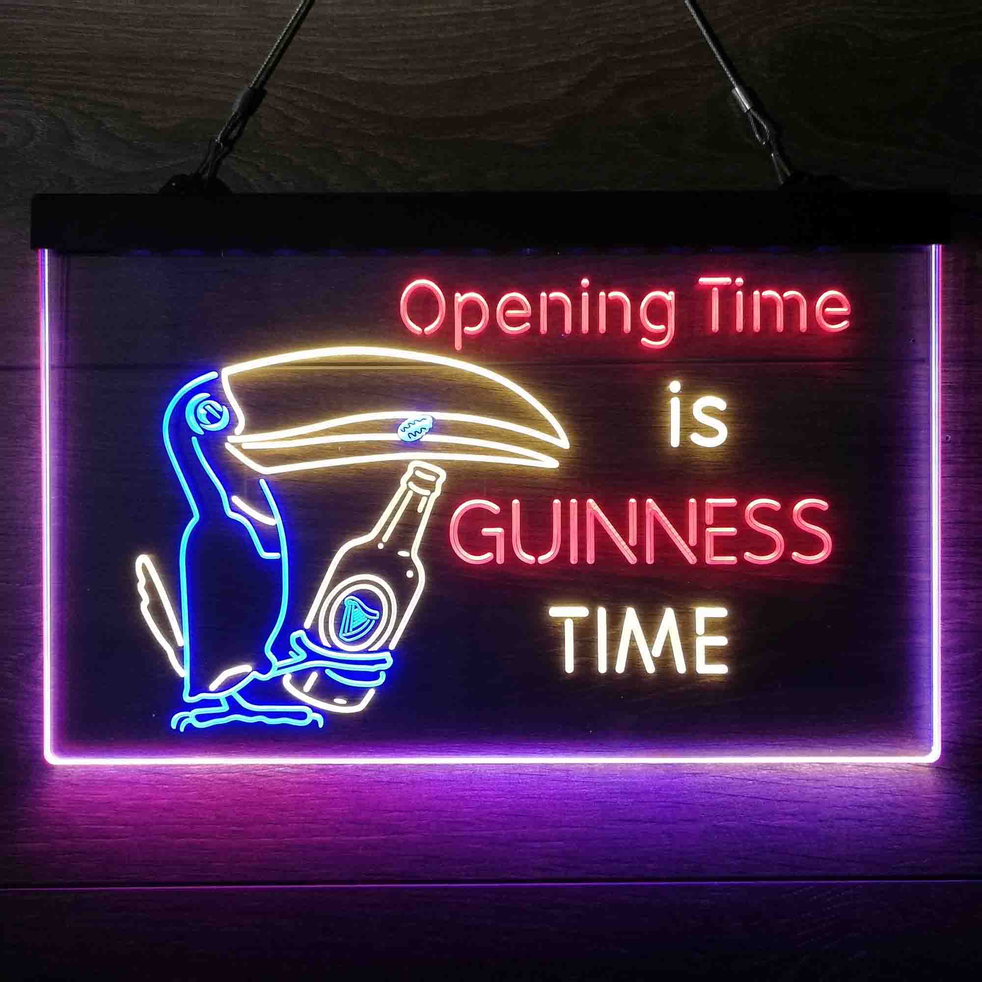 Guinnesss Time Opening Beer Neon 3-Color LED Sign - Image 3