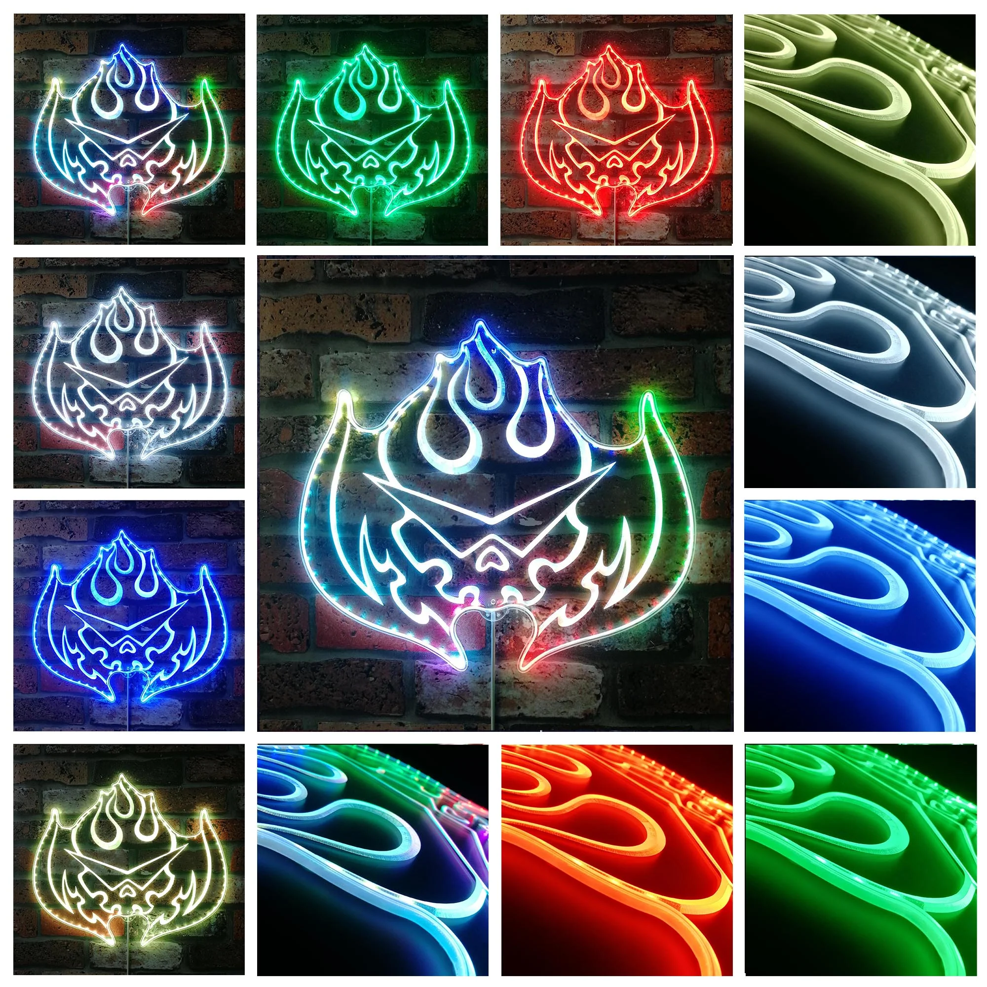 Gurren Lagann Flaming Skull Neon LED Sign with Dynamic RGB Colors - Image 3