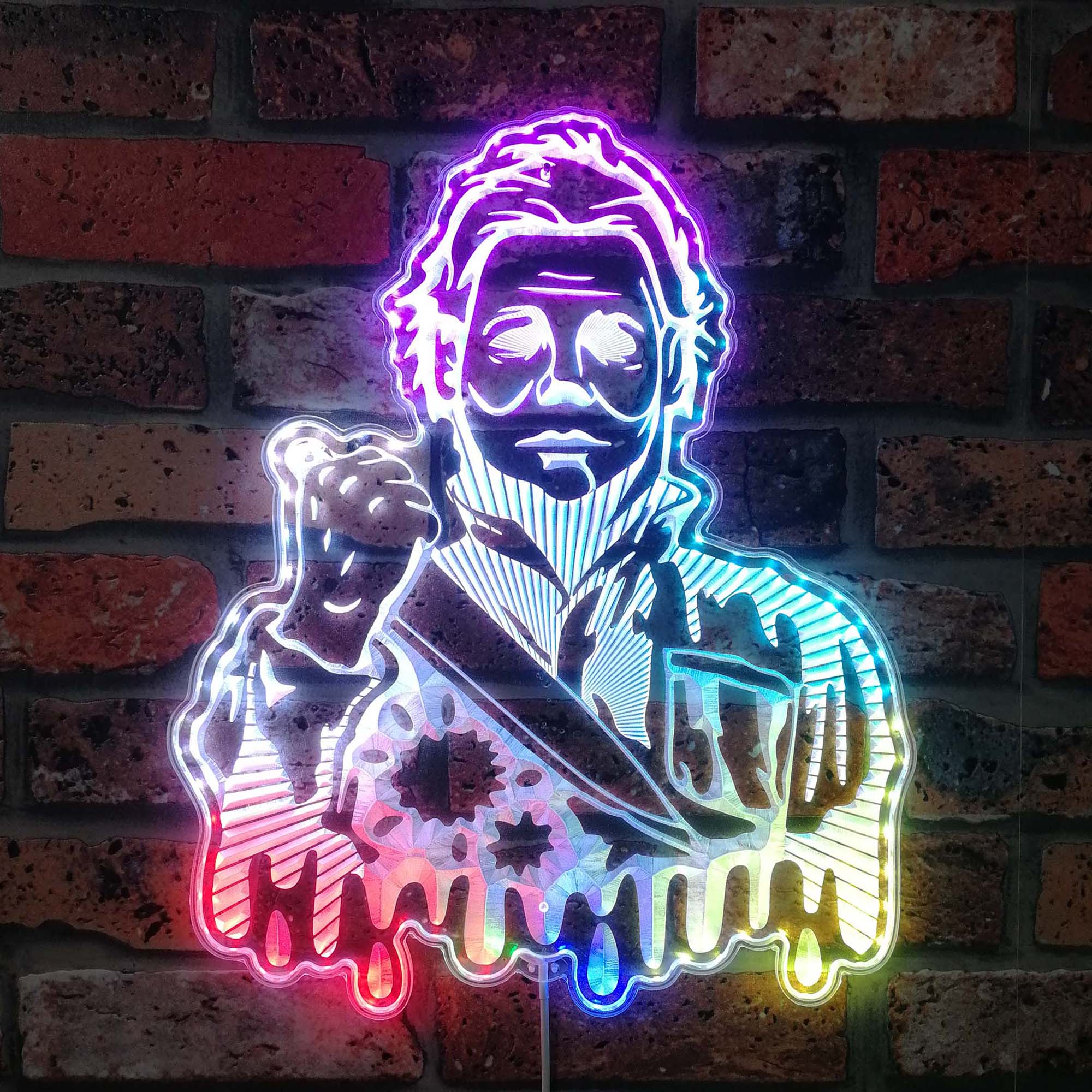 Halloween Michael Myers Neon LED Sign with Dynamic RGB Colors
