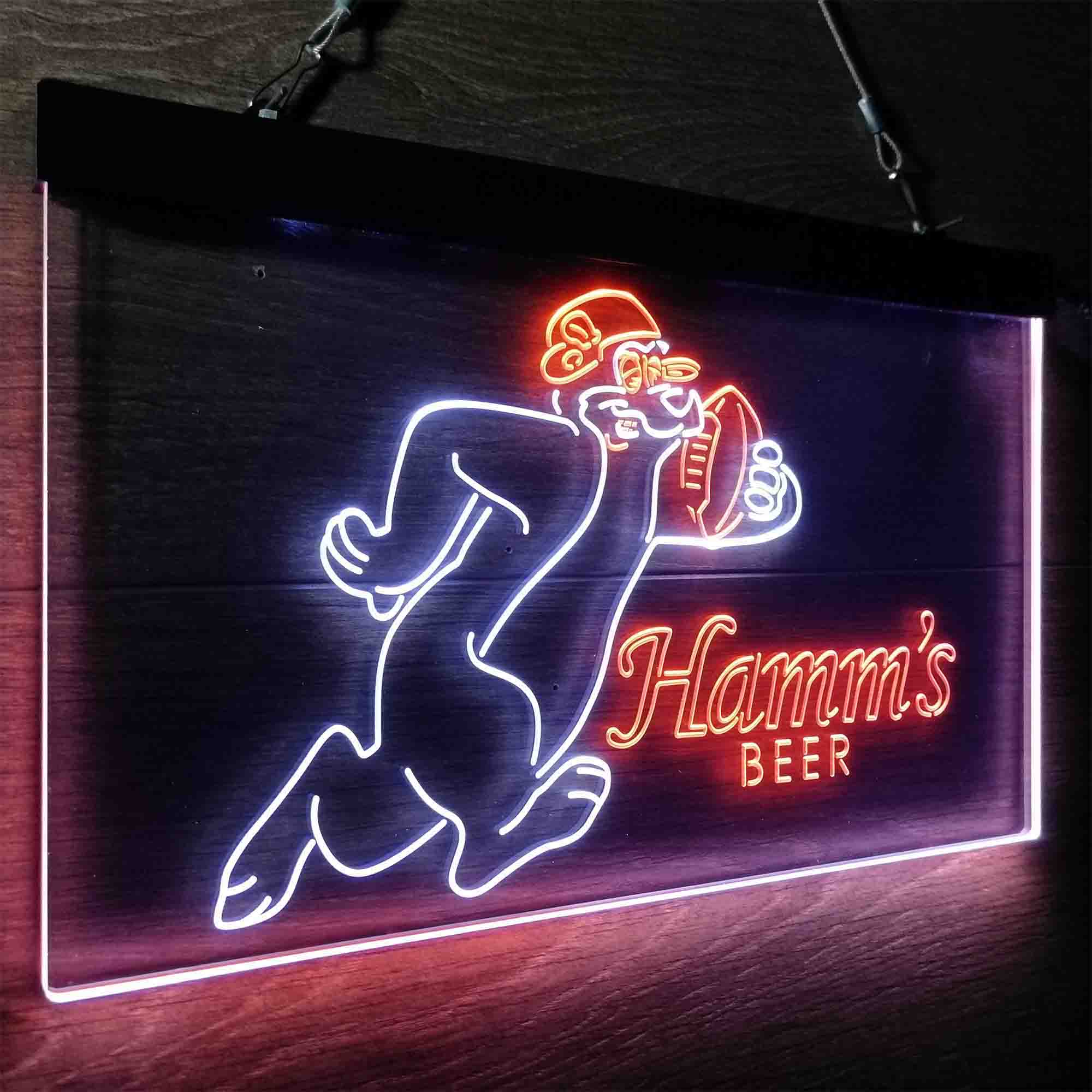 Hamm's Beer Bear Football Neon-Like LED Sign - Image 24