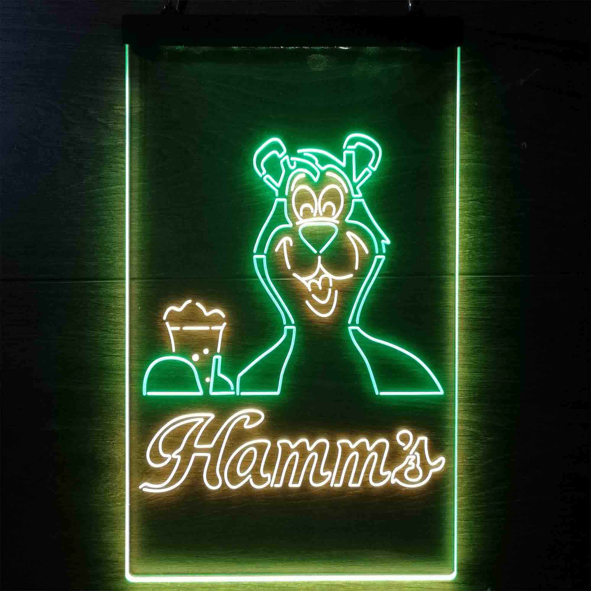 Hamm's Beer Bear Mug Home Bar Neon Light LED Sign - Image 10