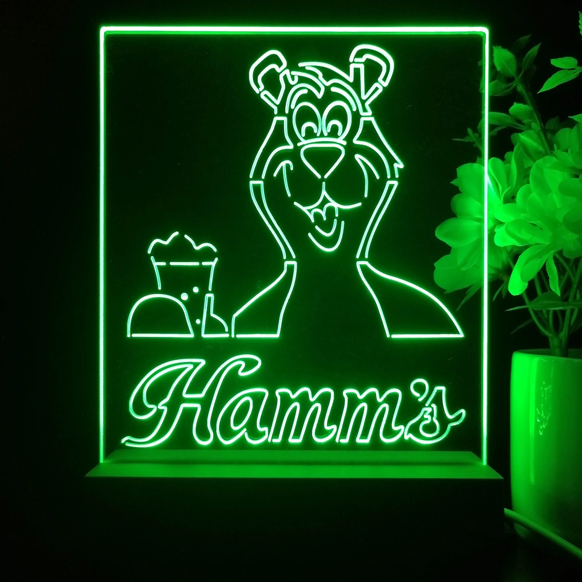 Hamm's Beer Bear Mug Night Light Neon Pub Bar Lamp - Image 2
