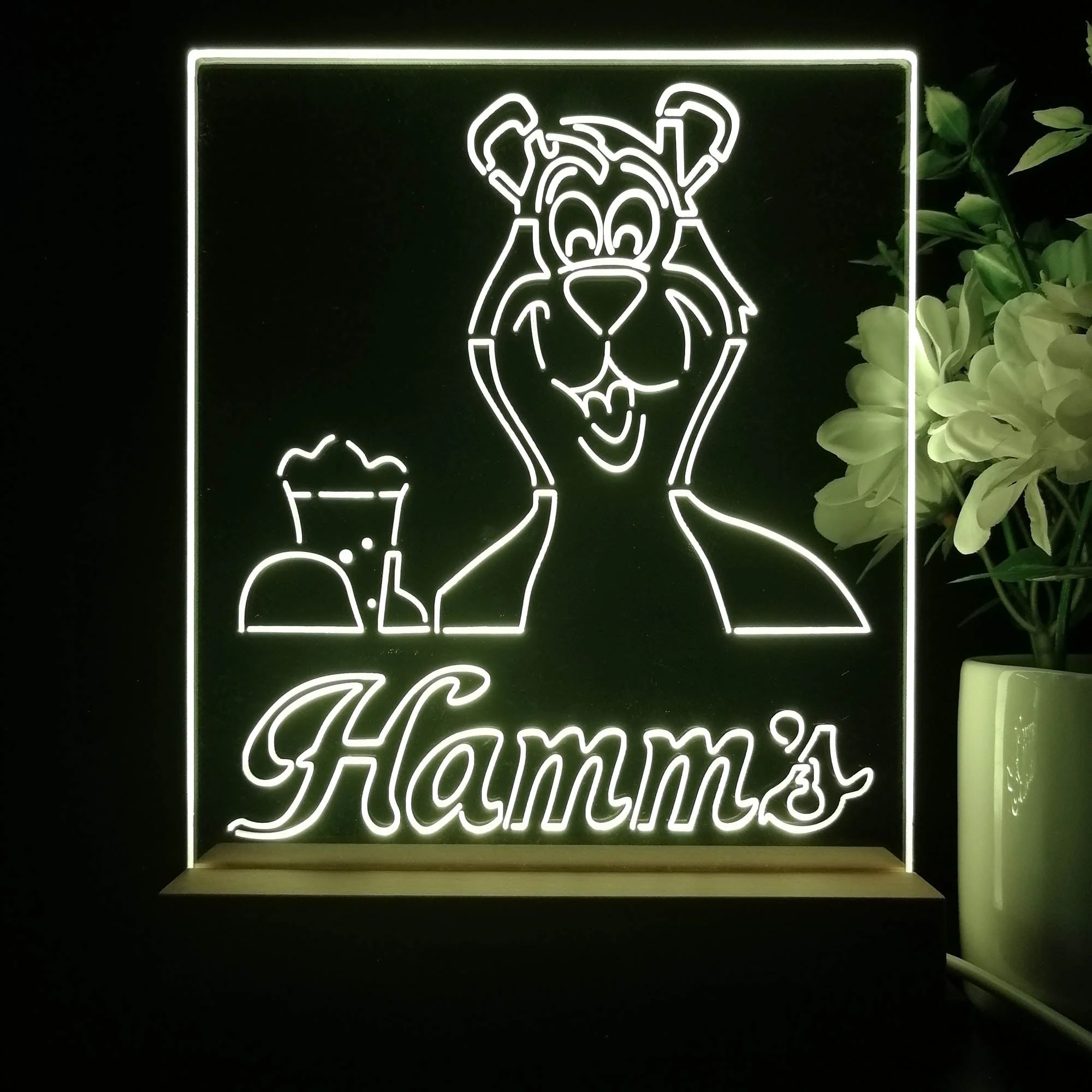 Hamm's Beer Bear Mug Night Light Neon Pub Bar Lamp - Image 3