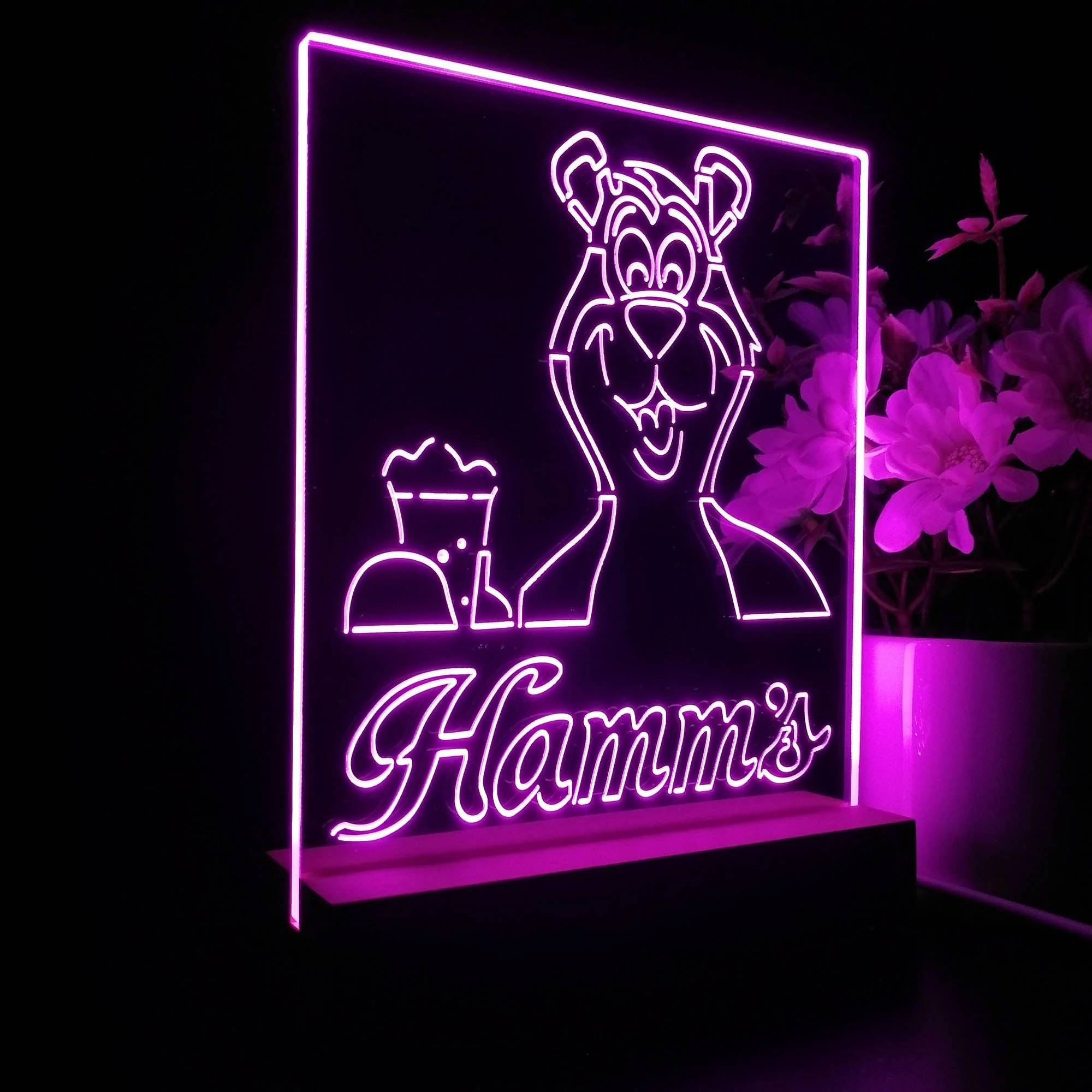 Hamm's Beer Bear Mug Night Light Neon Pub Bar Lamp - Image 6