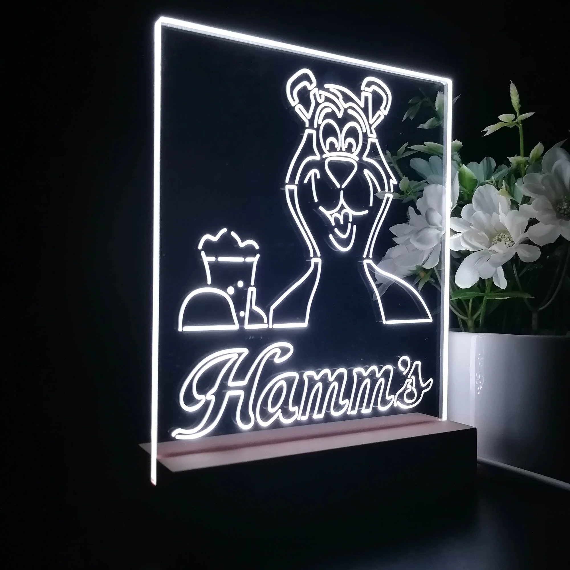 Hamm's Beer Bear Mug Night Light Neon Pub Bar Lamp - Image 7