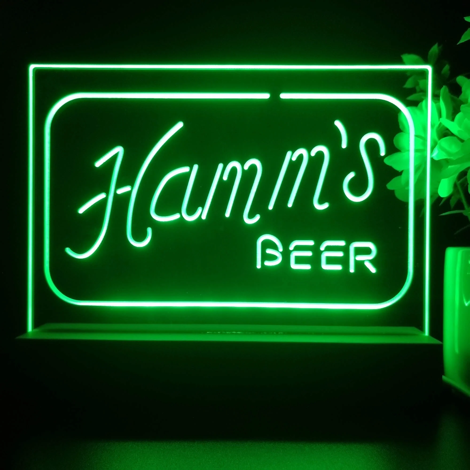Hamm's Beer Rectangle Neon Sign Pub Bar Lamp - Image 2