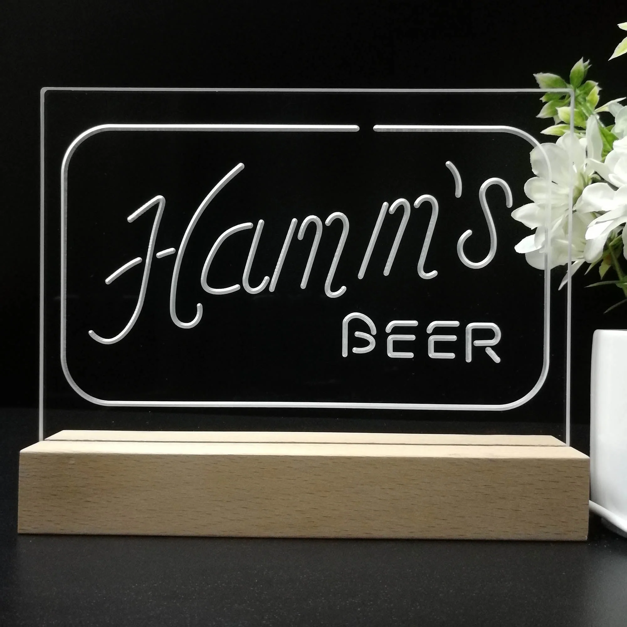 Hamm's Beer Rectangle Neon Sign Pub Bar Lamp - Image 8