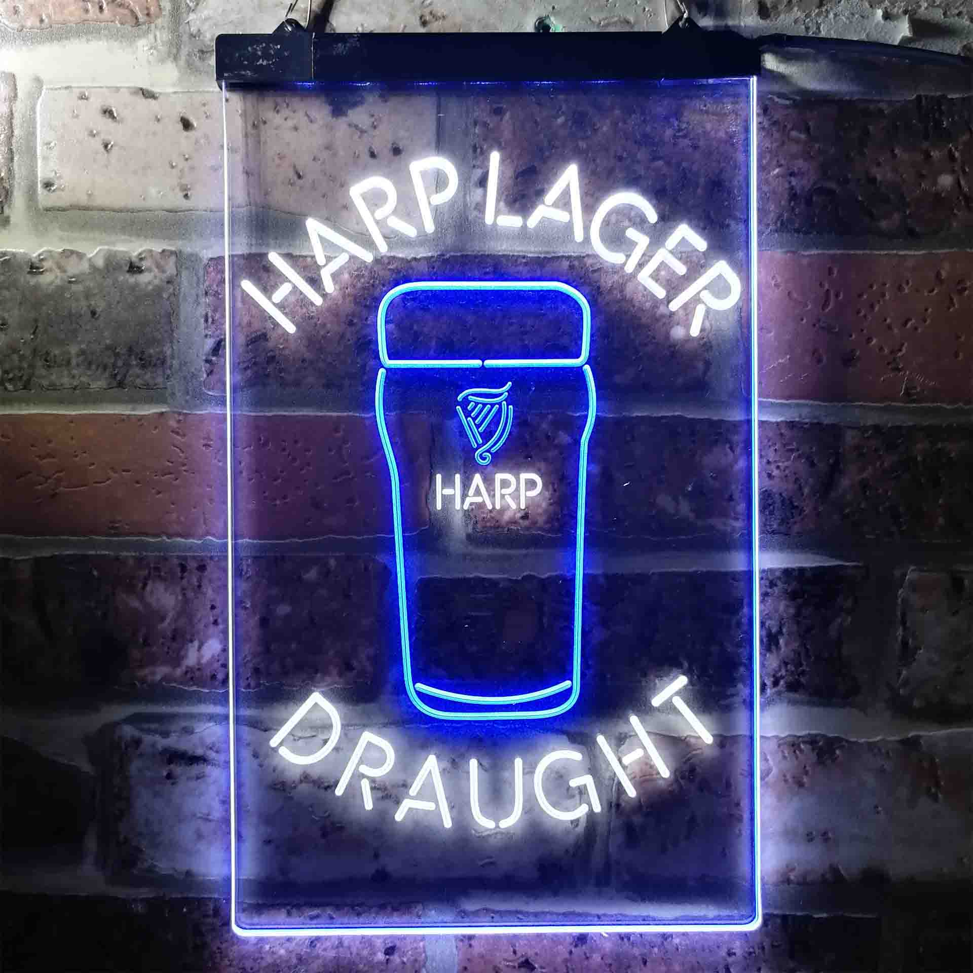 Harp Larger Draught Ale Bar Home Bar Neon Light LED Sign - Image 4