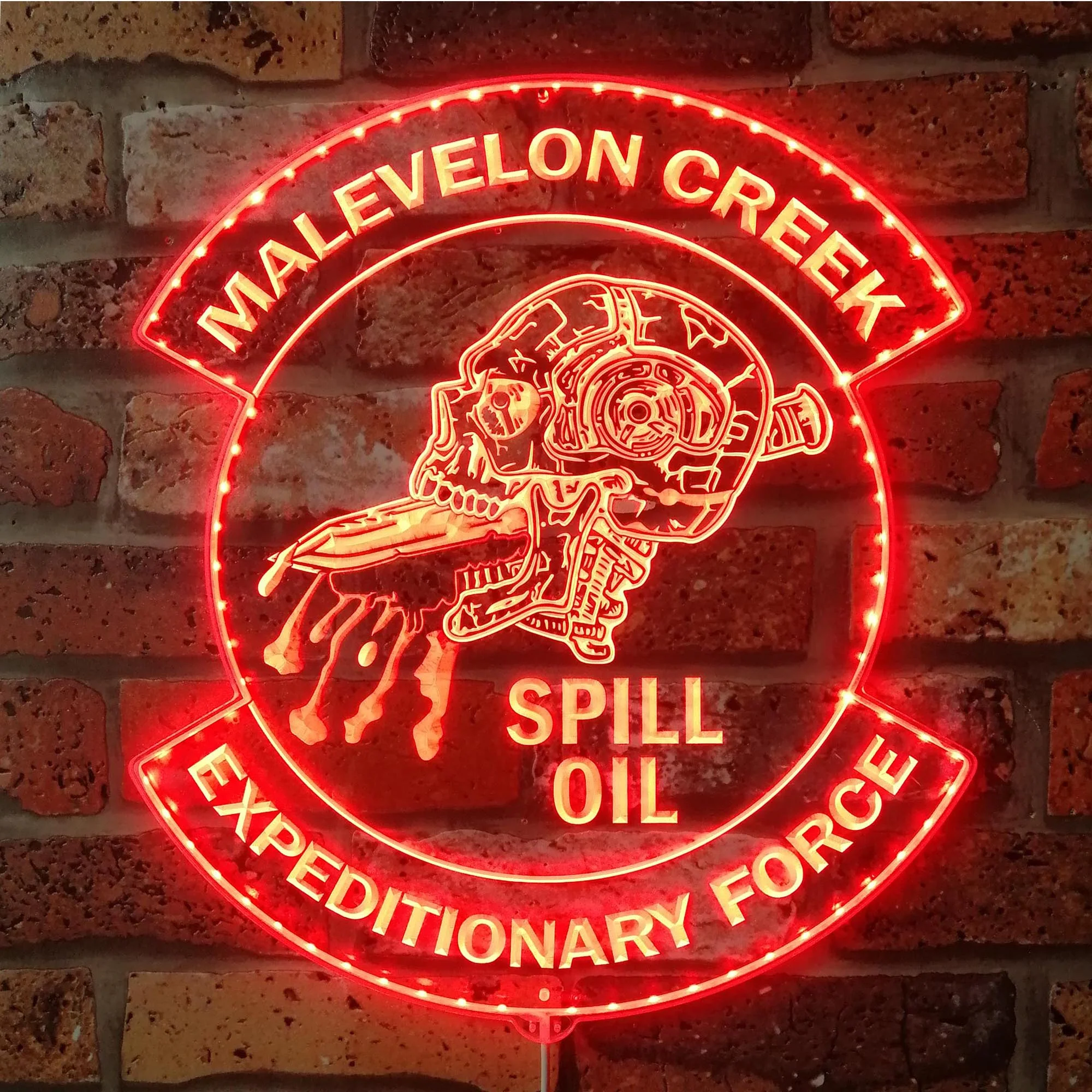 Helldivers MALEVELON CREEK Neon LED Sign with Dynamic RGB Colors