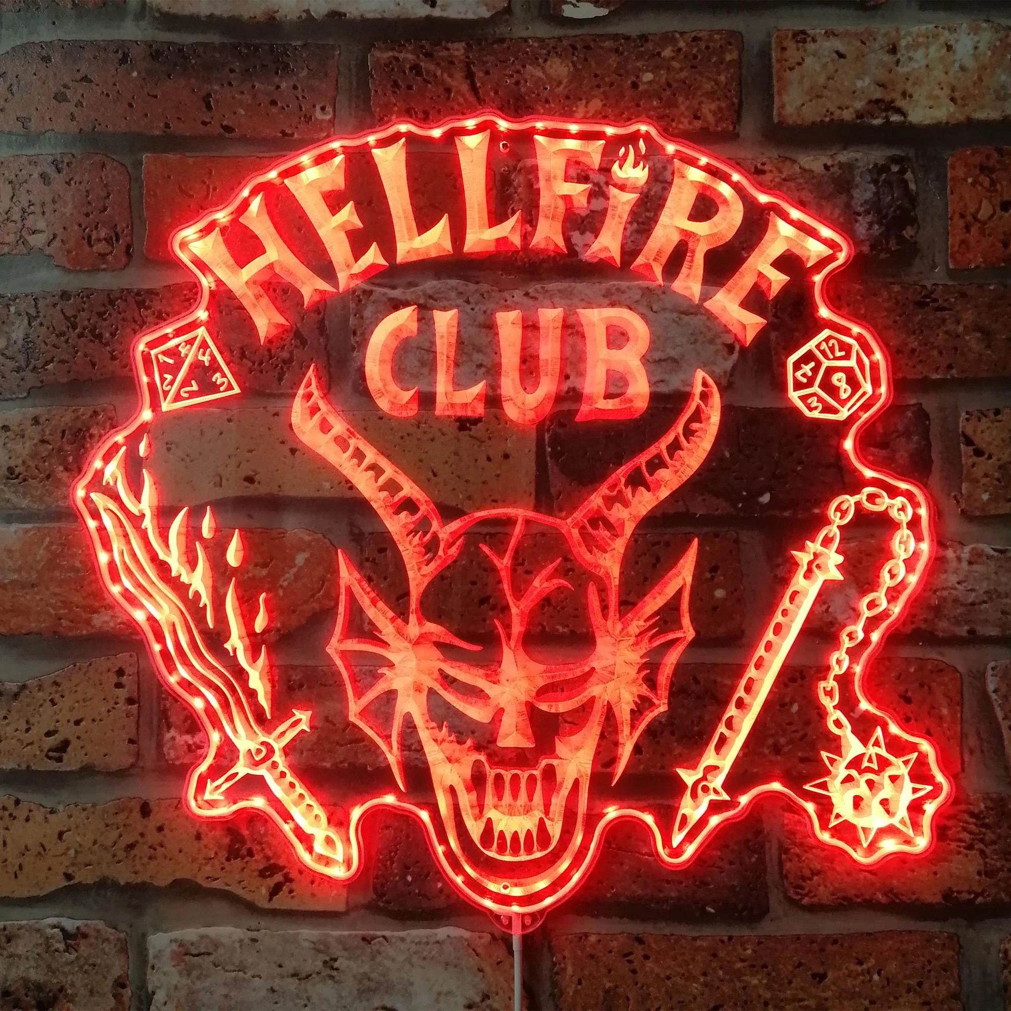 Hellfire Club Stranger Things Neon LED Sign with Dynamic RGB Colors - Image 3