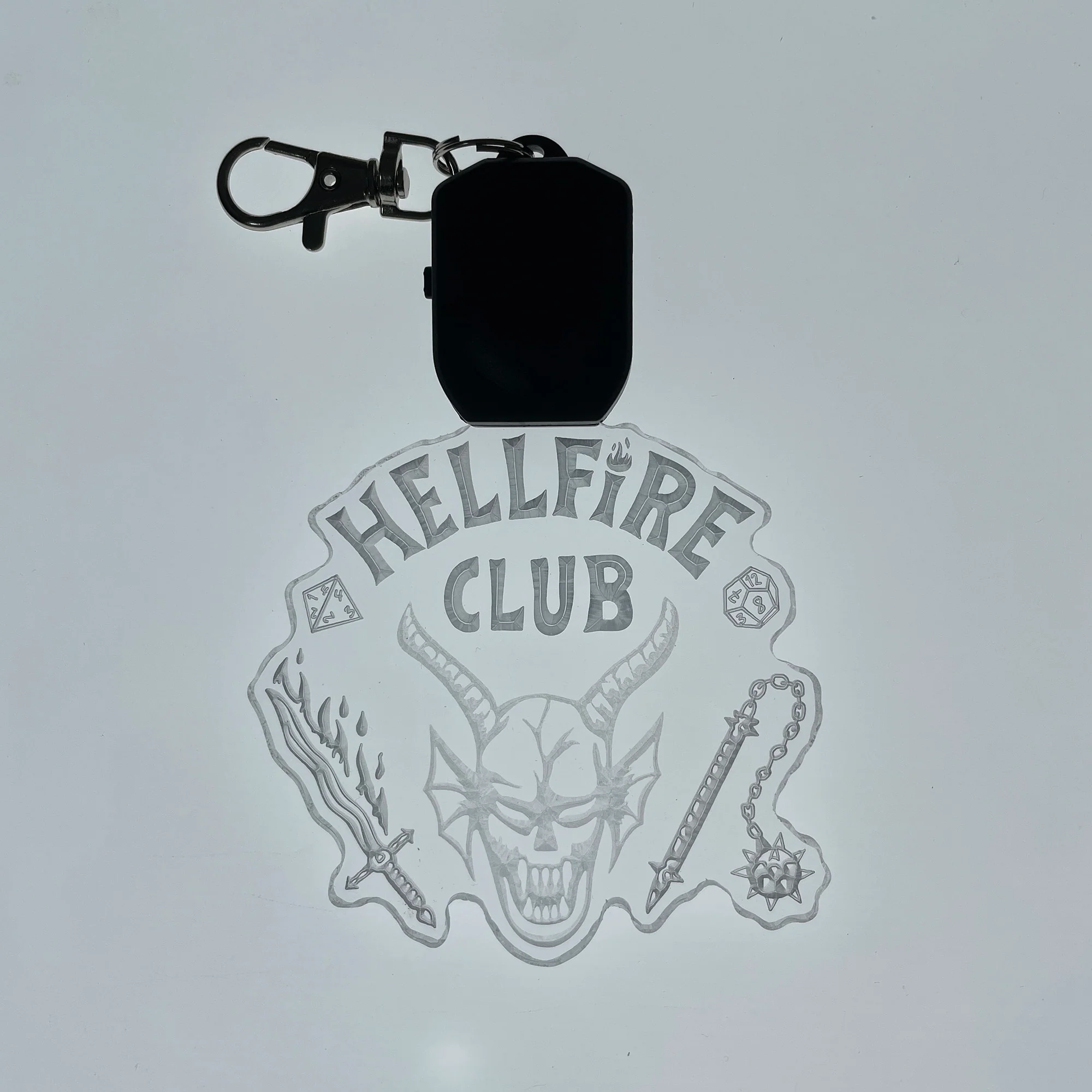 Hellfire Club Stranger Things LED Light Acrylic Keychain , Christmas Tree Ornament - Image 7