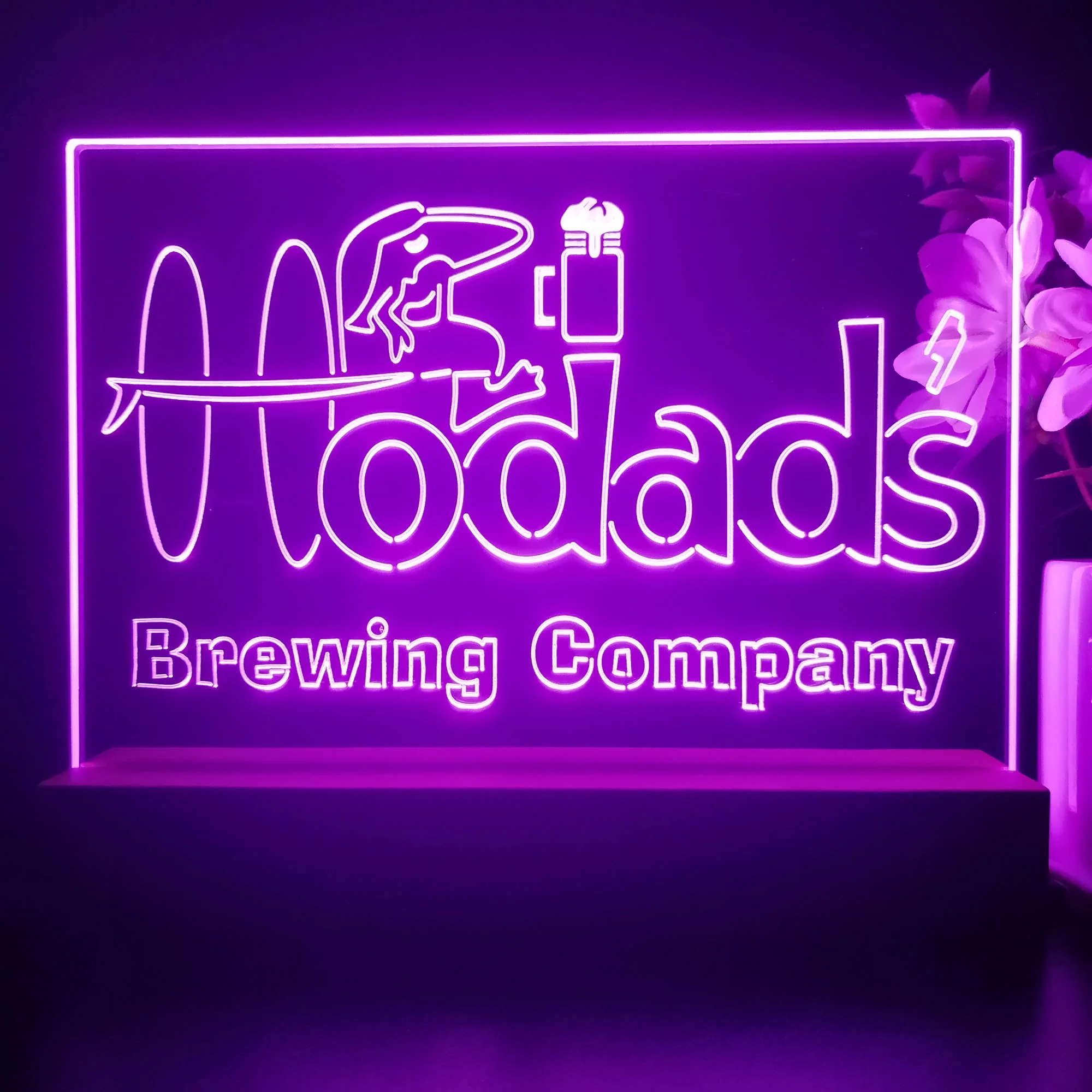 Hodad's Brewing Co. Neon Sign Pub Bar Decor Lamp - Image 2