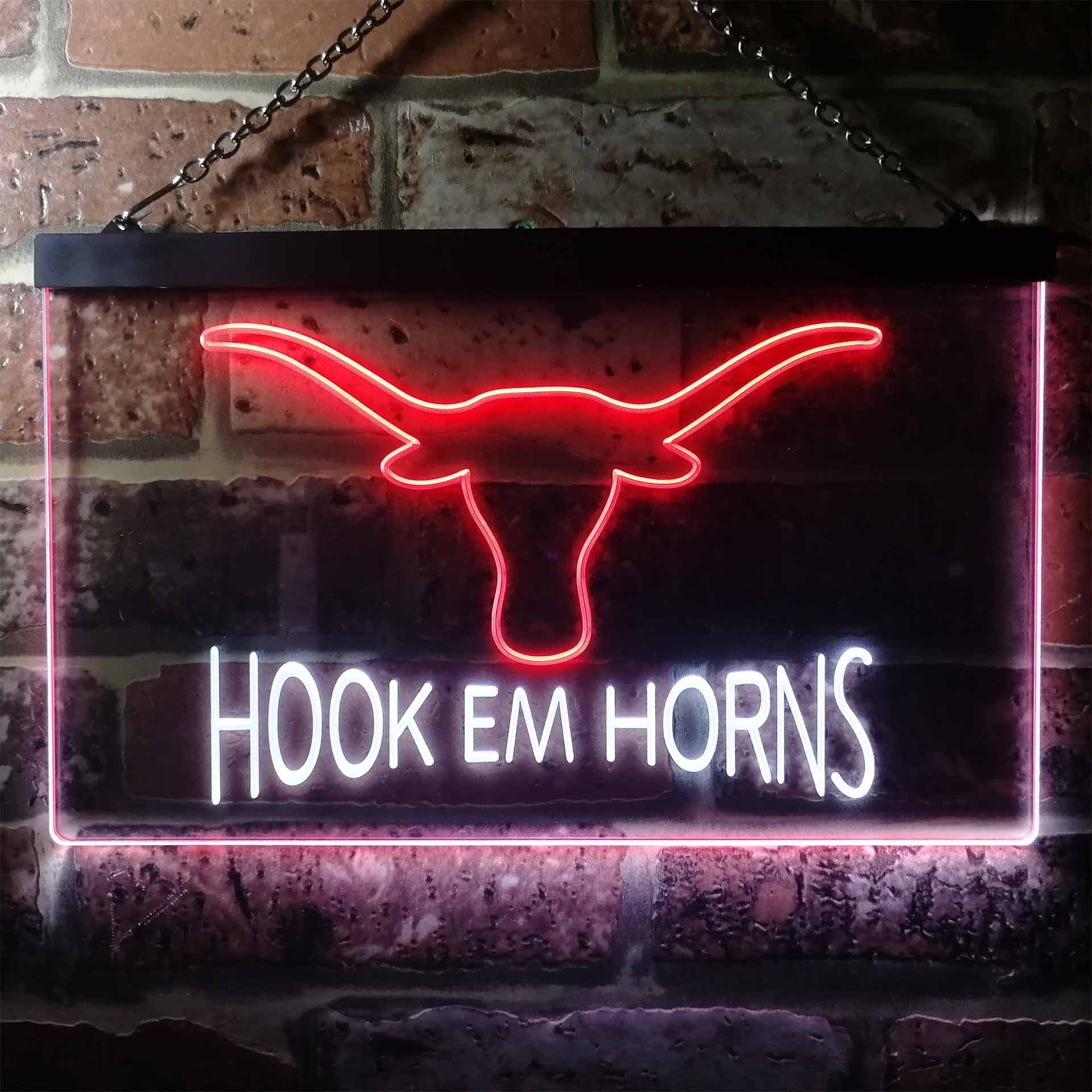 Hook Em Horns University of Texas LED Neon Sign, NCAA College Gift
