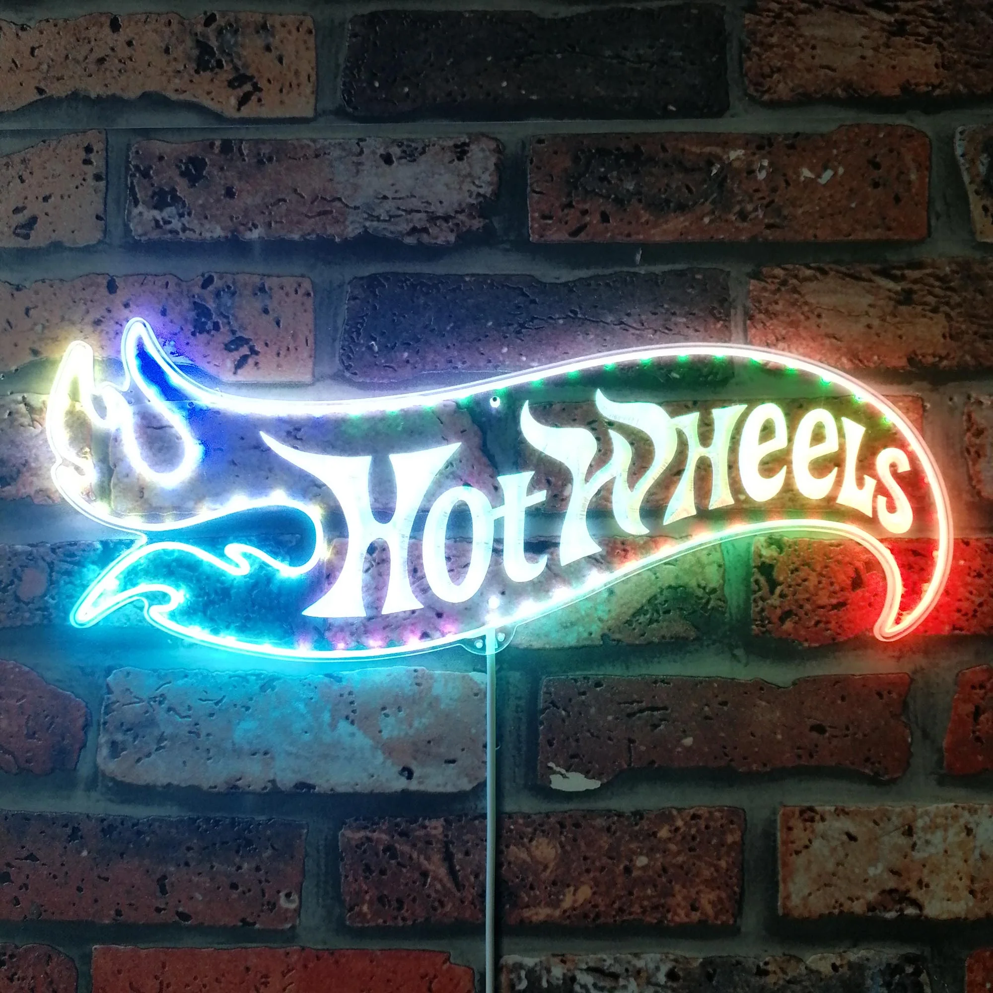Hot Wheels Neon LED Sign with Dynamic RGB Colors