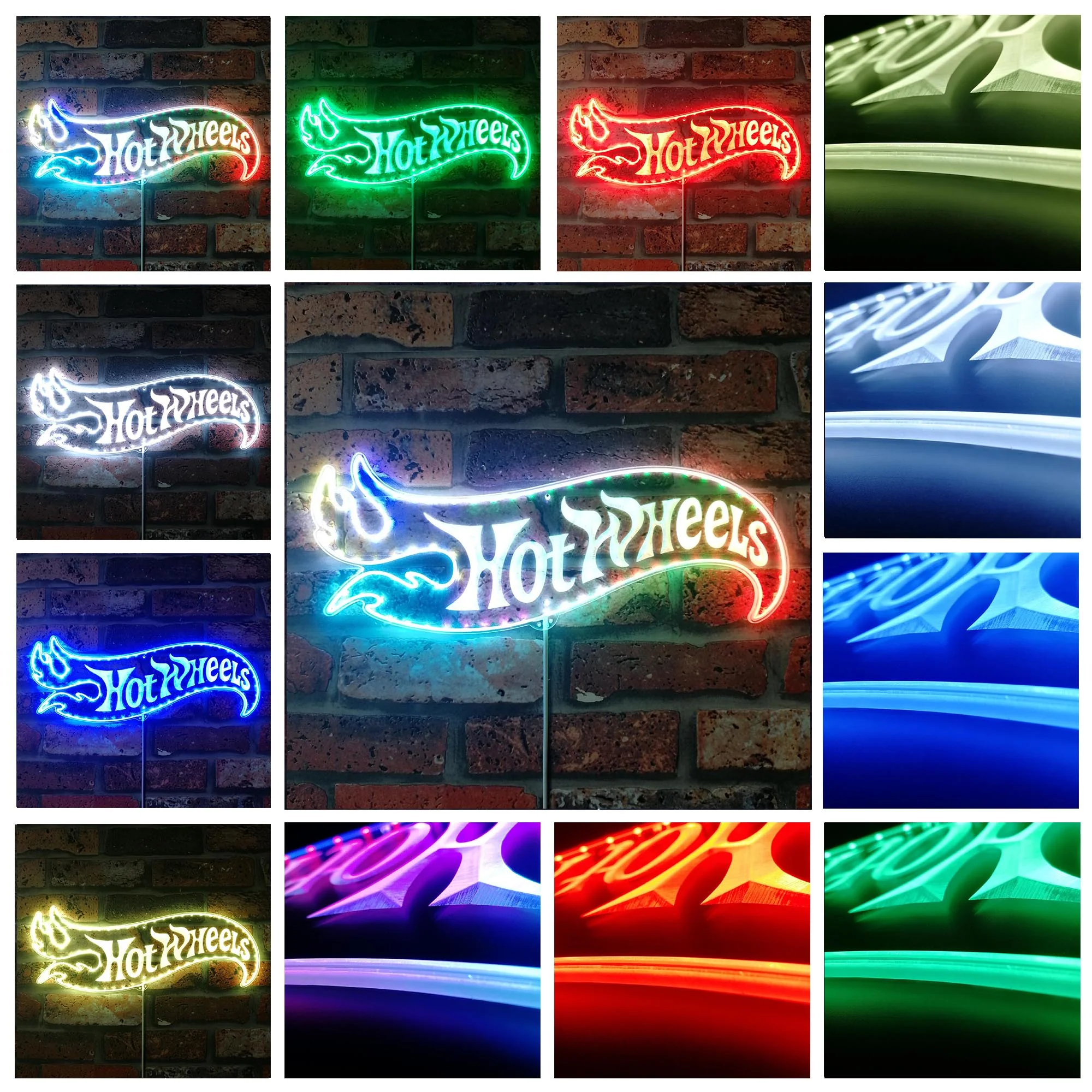 Hot Wheels Neon LED Sign with Dynamic RGB Colors - Image 4