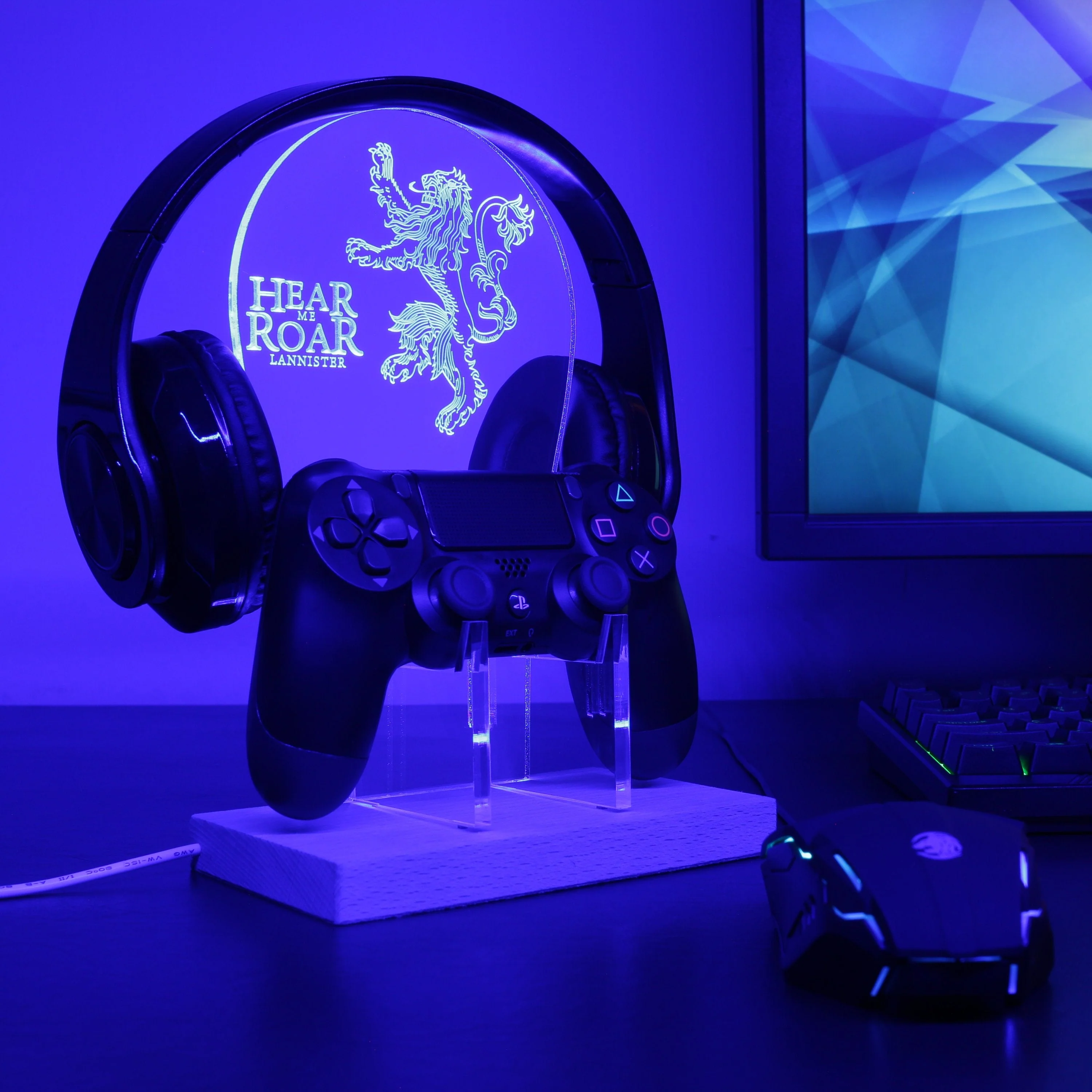House Lannister Game of Thrones LED Gaming Headset Controller Stand | Gamer Gift Idea - Image 4