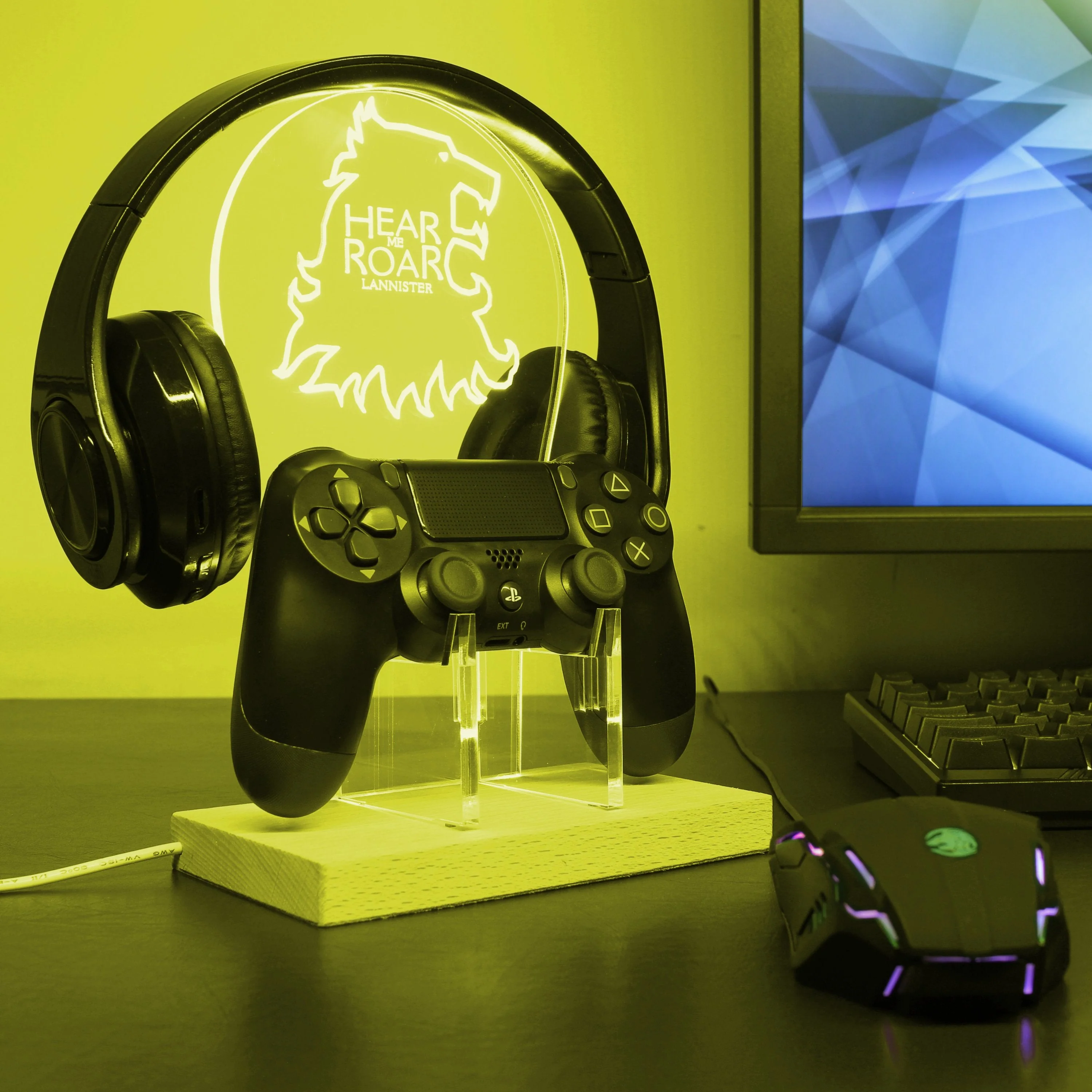 House Lannister Game of Thrones LED Gaming Headset Controller Stand | Gamer Gift Idea - Image 4