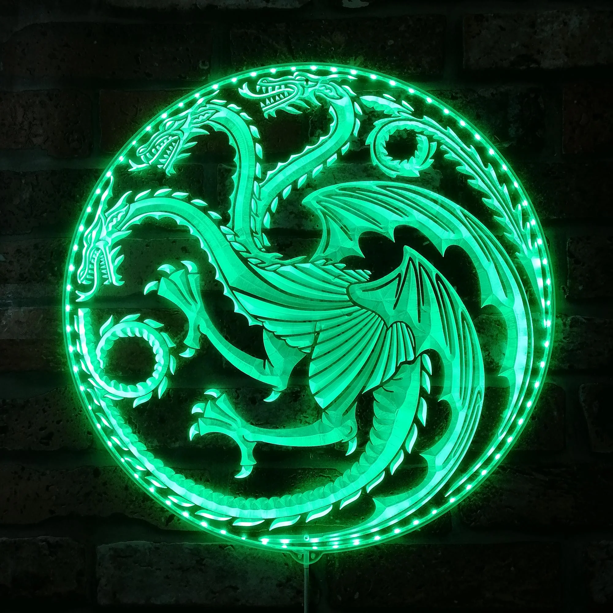House of The Dragon Targaryen Logo RGB Edge Lit LED Sign - Image 6