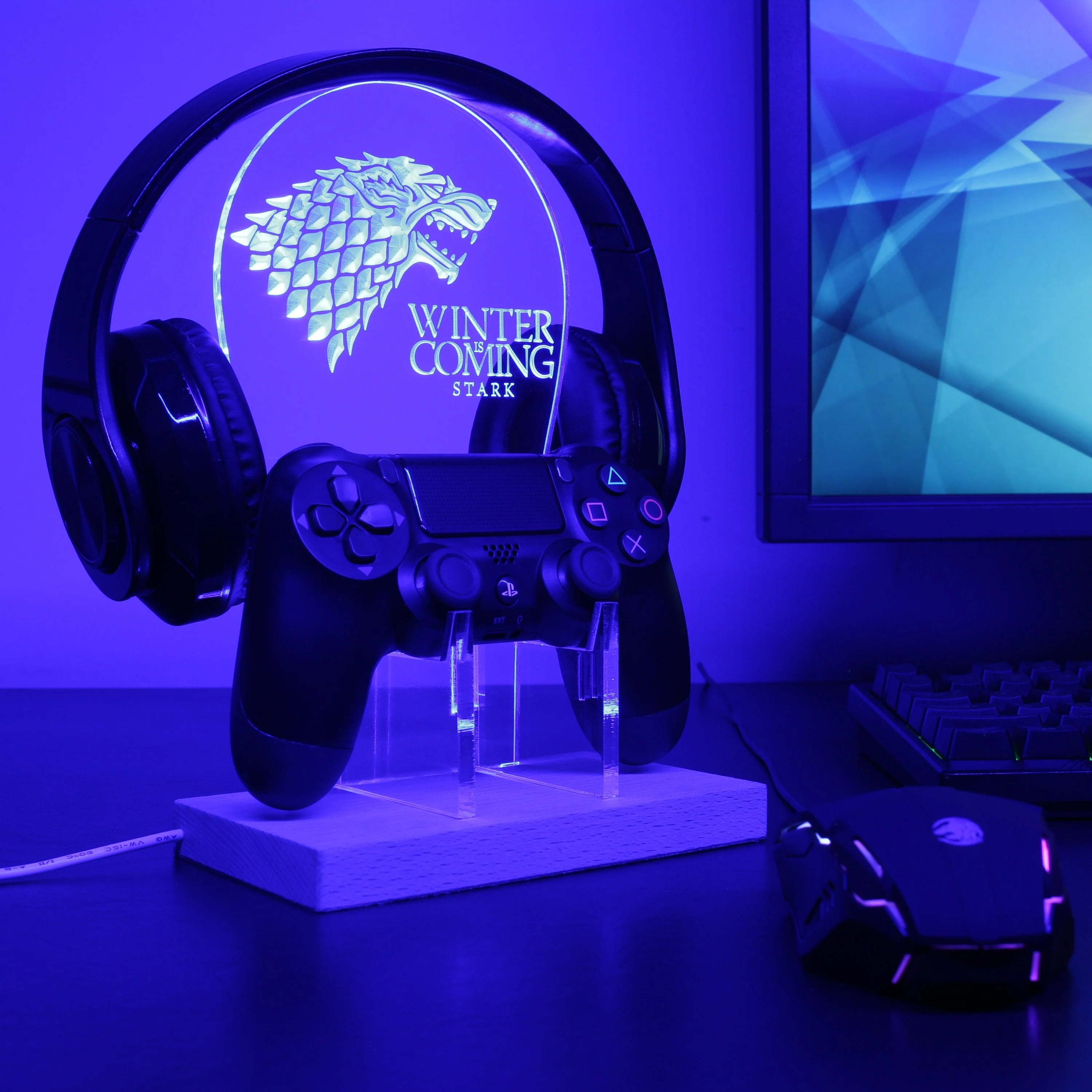 House Stark Game of Thrones LED Gaming Headset Controller Stand | Gamer Gift Idea - Image 3