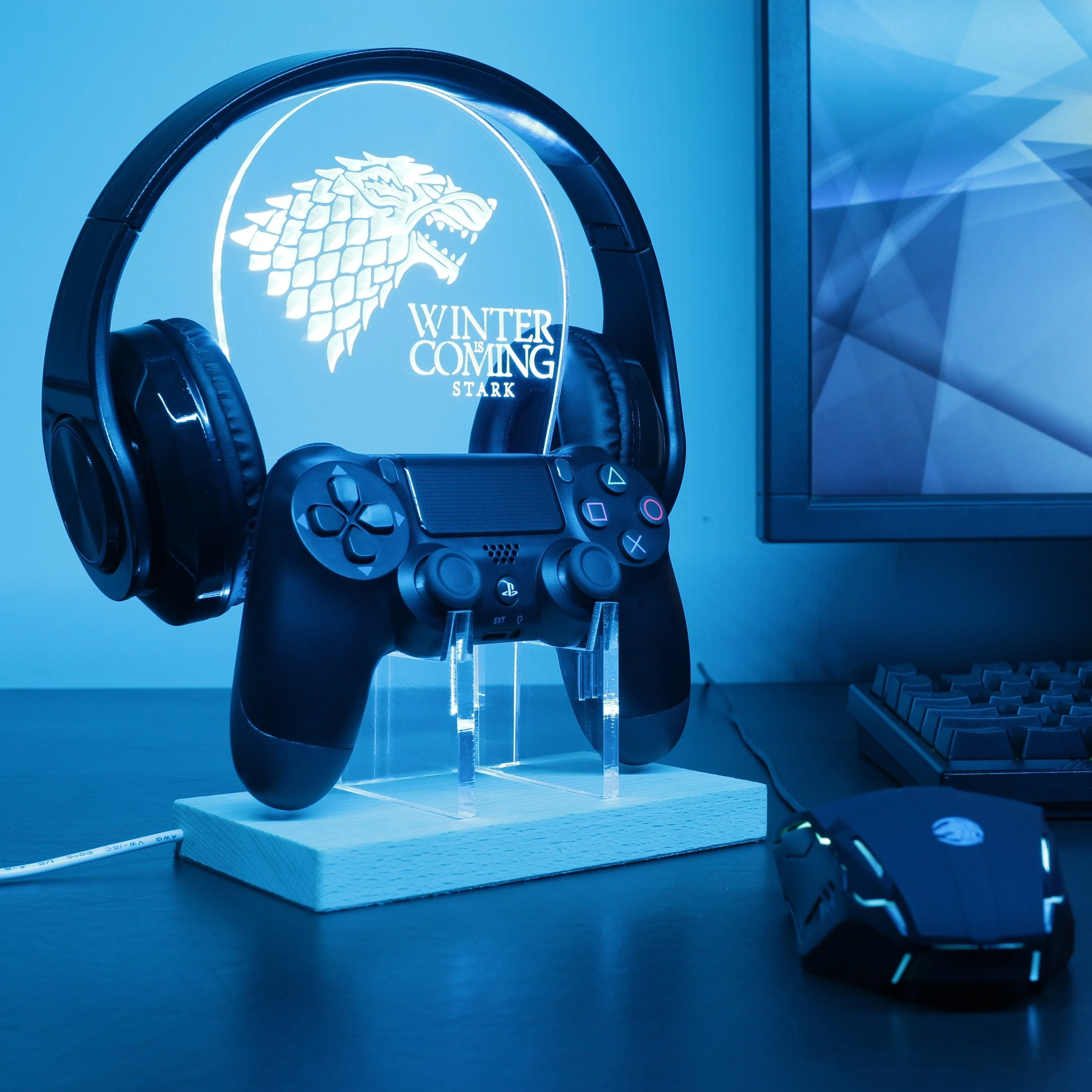 House Stark Game of Thrones LED Gaming Headset Controller Stand | Gamer Gift Idea - Image 4