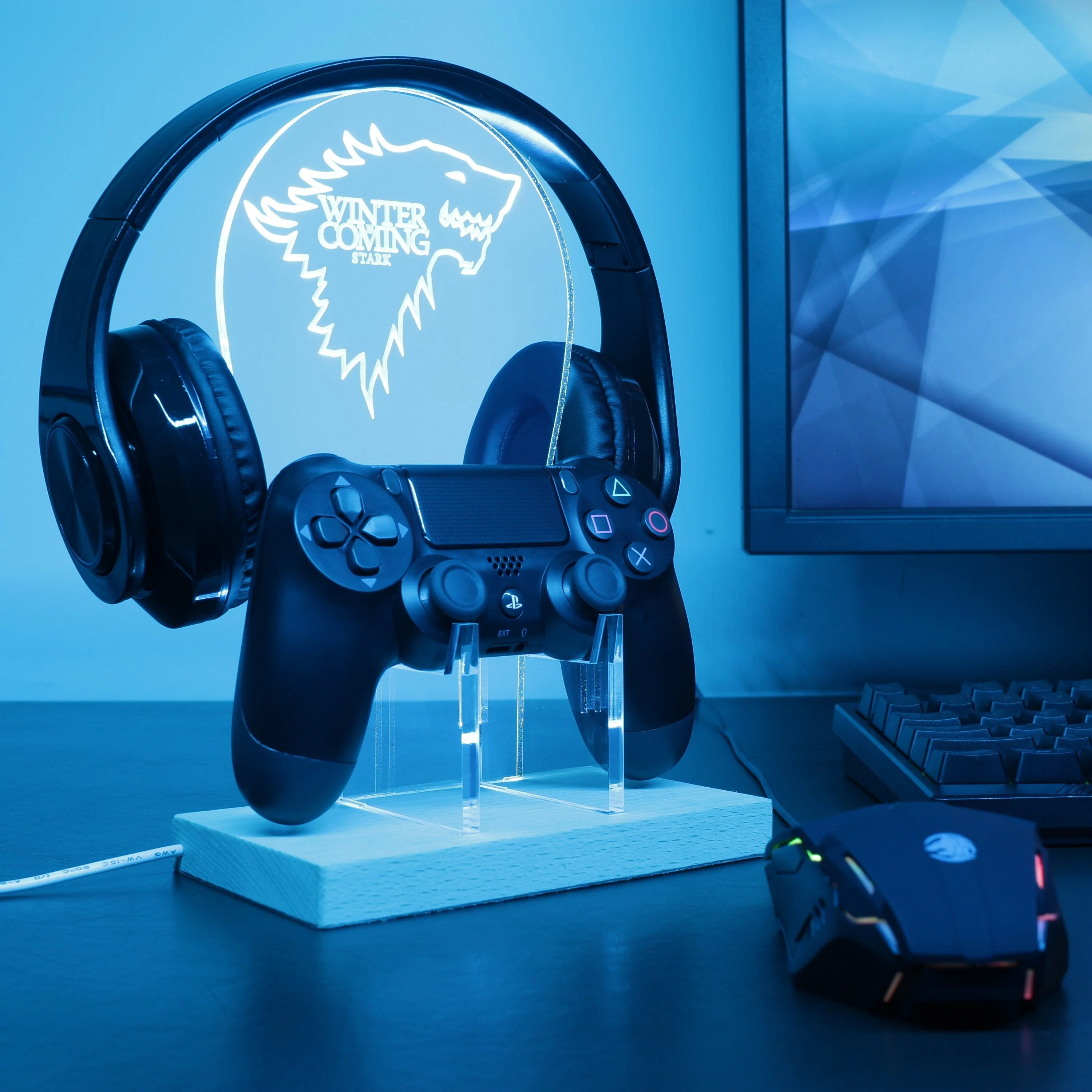House Stark Game of Thrones LED Gaming Headset Controller Stand | Gamer Gift Idea - Image 3
