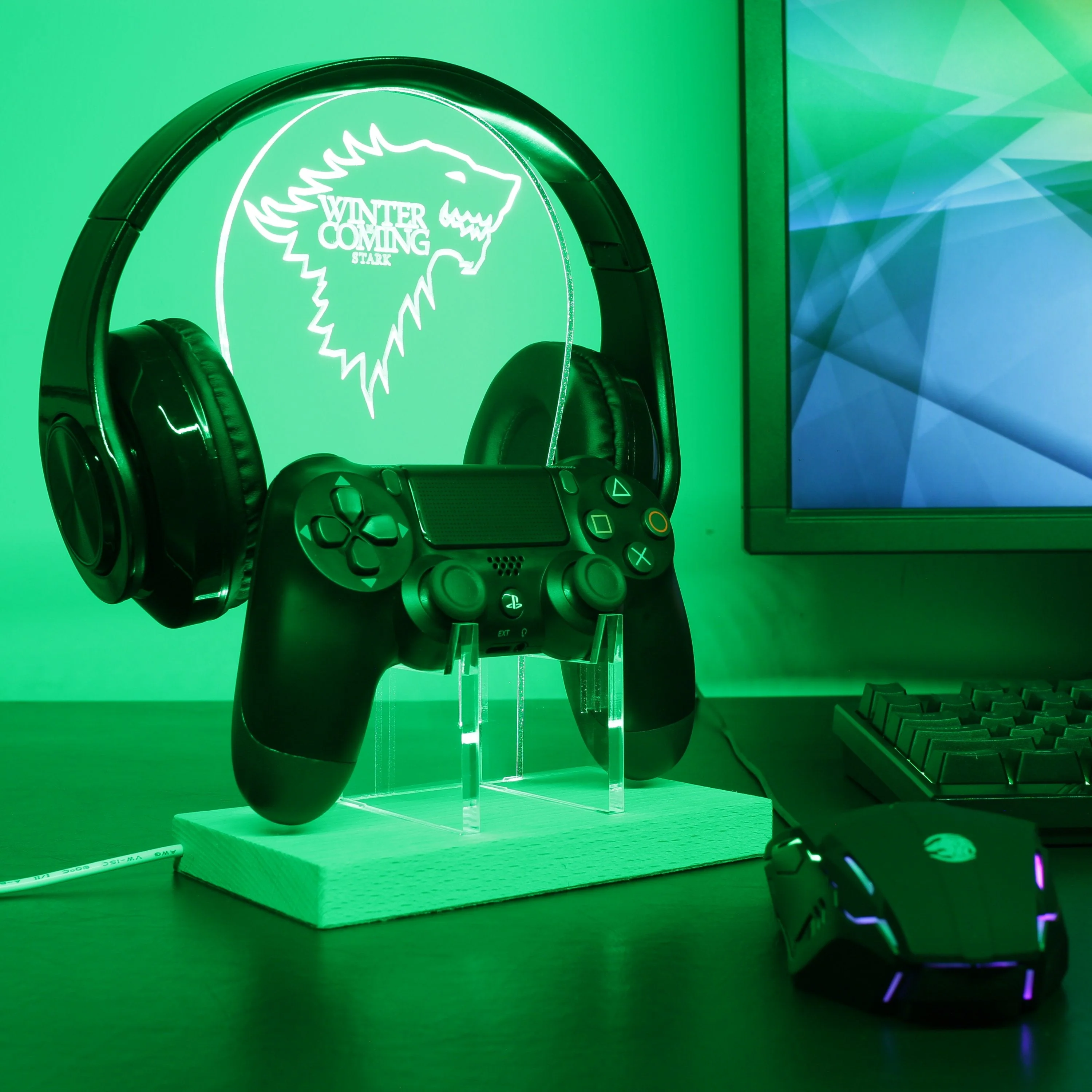 House Stark Game of Thrones LED Gaming Headset Controller Stand | Gamer Gift Idea - Image 4