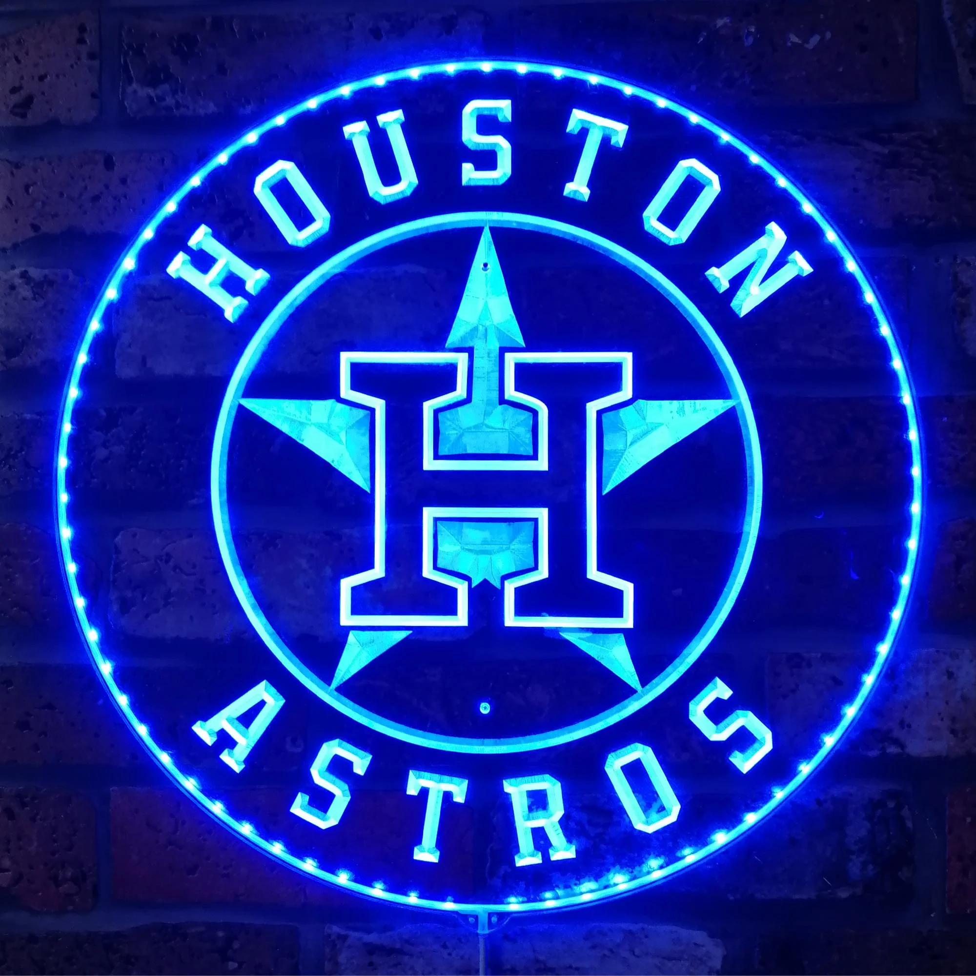 Houston Astros Neon LED Sign with Dynamic RGB Colors - Image 4