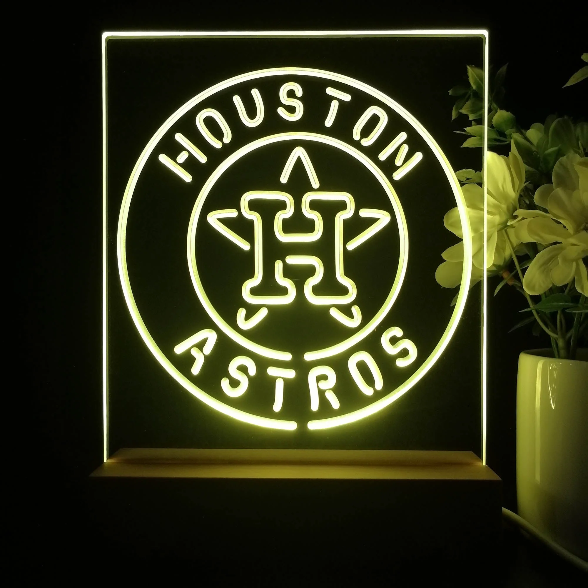 Houston Astros Neon Sign Table Top Lamp - Image 3