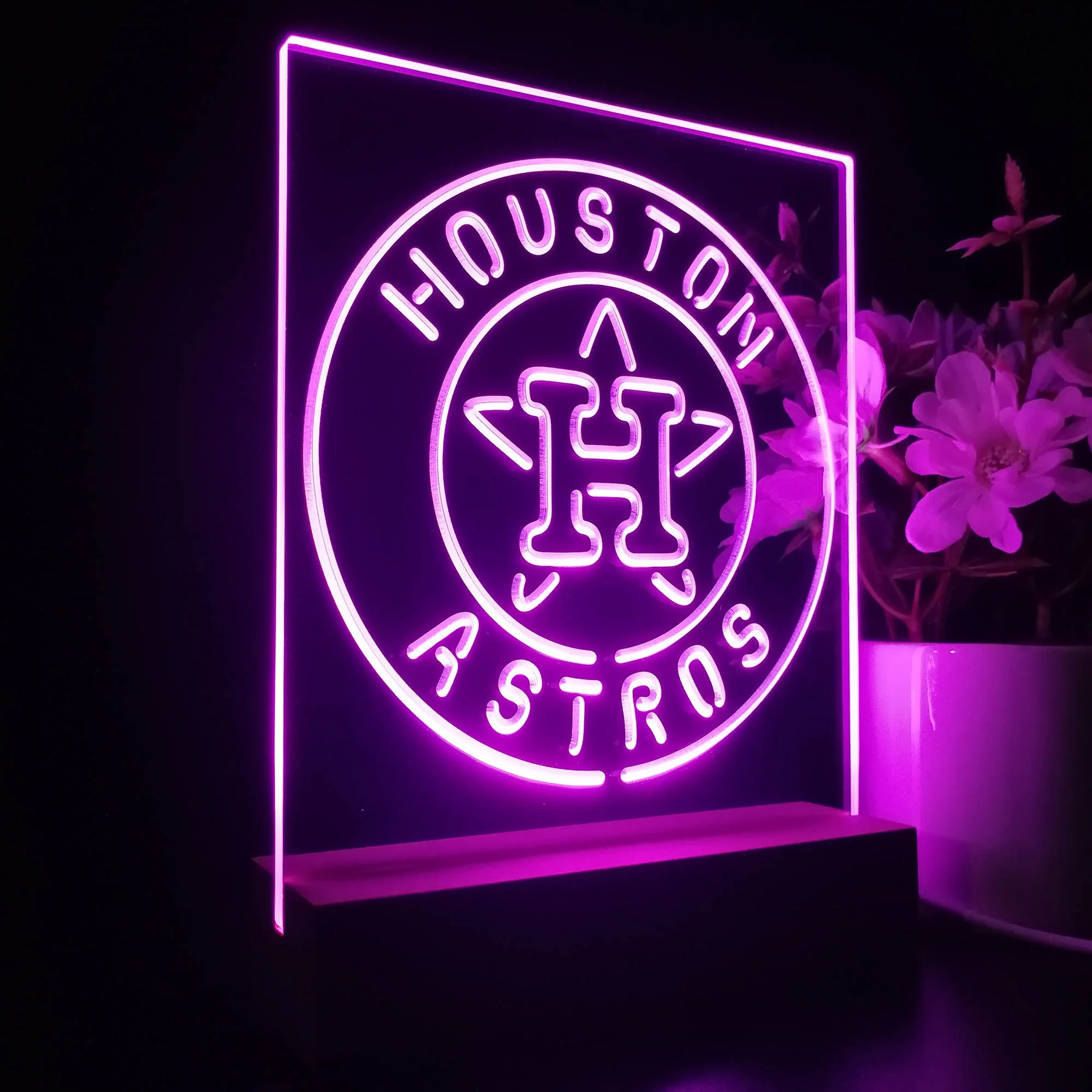 Houston Astros Neon Sign Table Top Lamp - Image 6