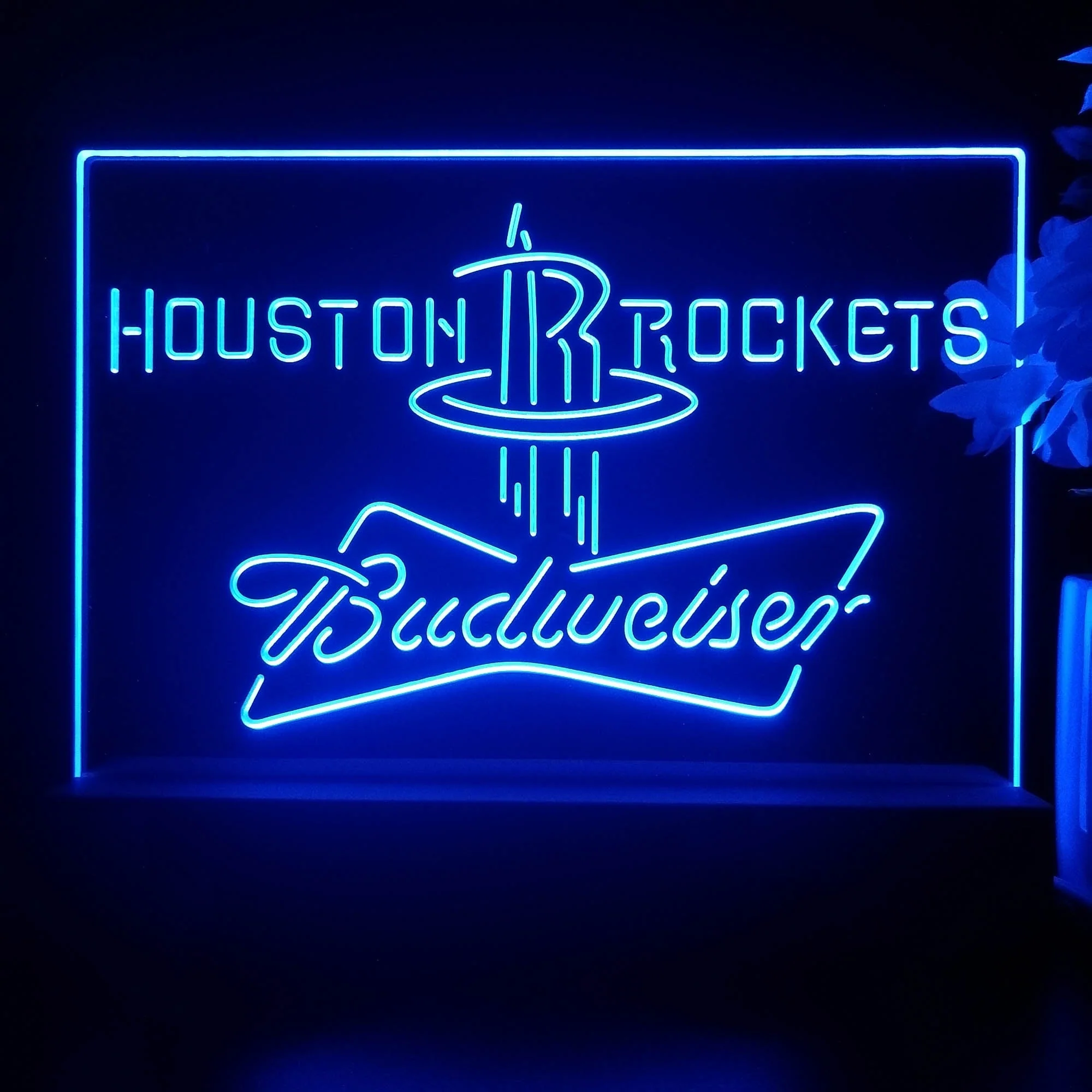 Houston Rockets Budweiser Night Light Pub Bar Lamp - Image 2