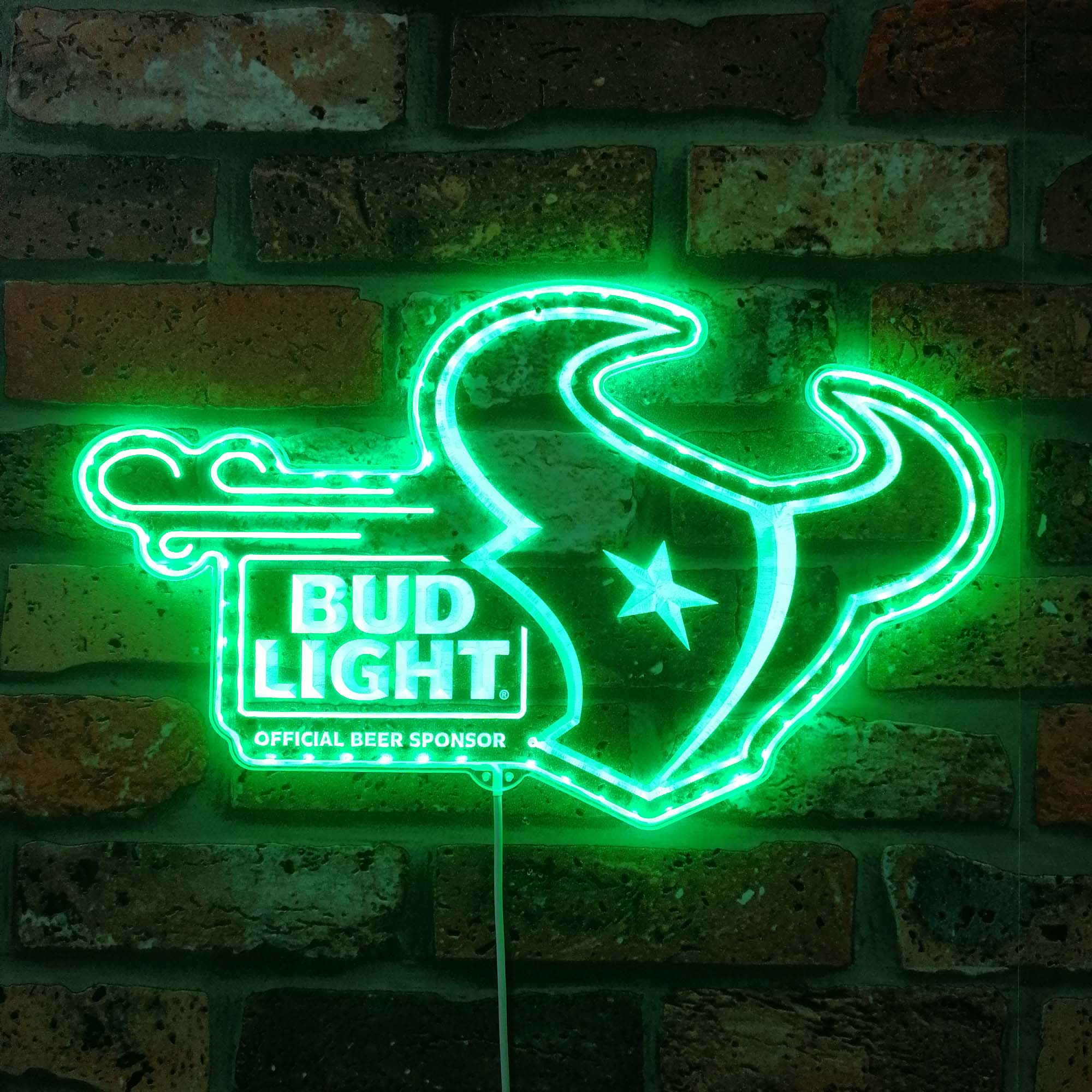 Houston Texans bud light Neon LED Sign with Dynamic RGB Colors - Image 6