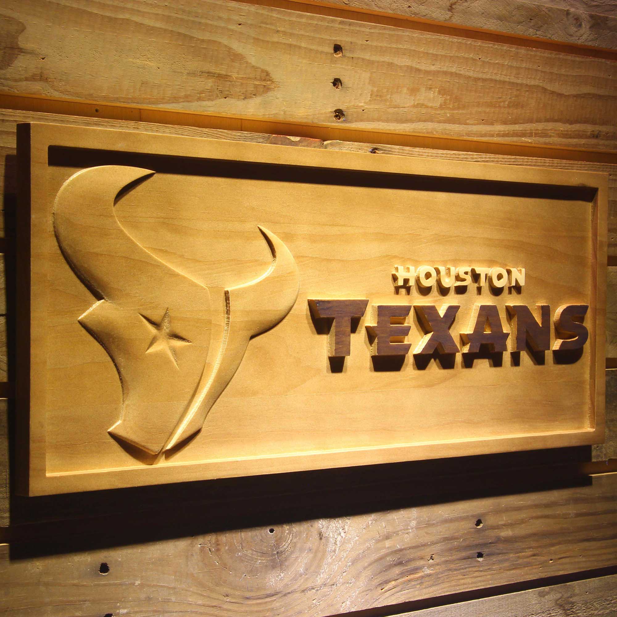 Houston Texans  3D Solid Wooden Craving Sign - Image 2