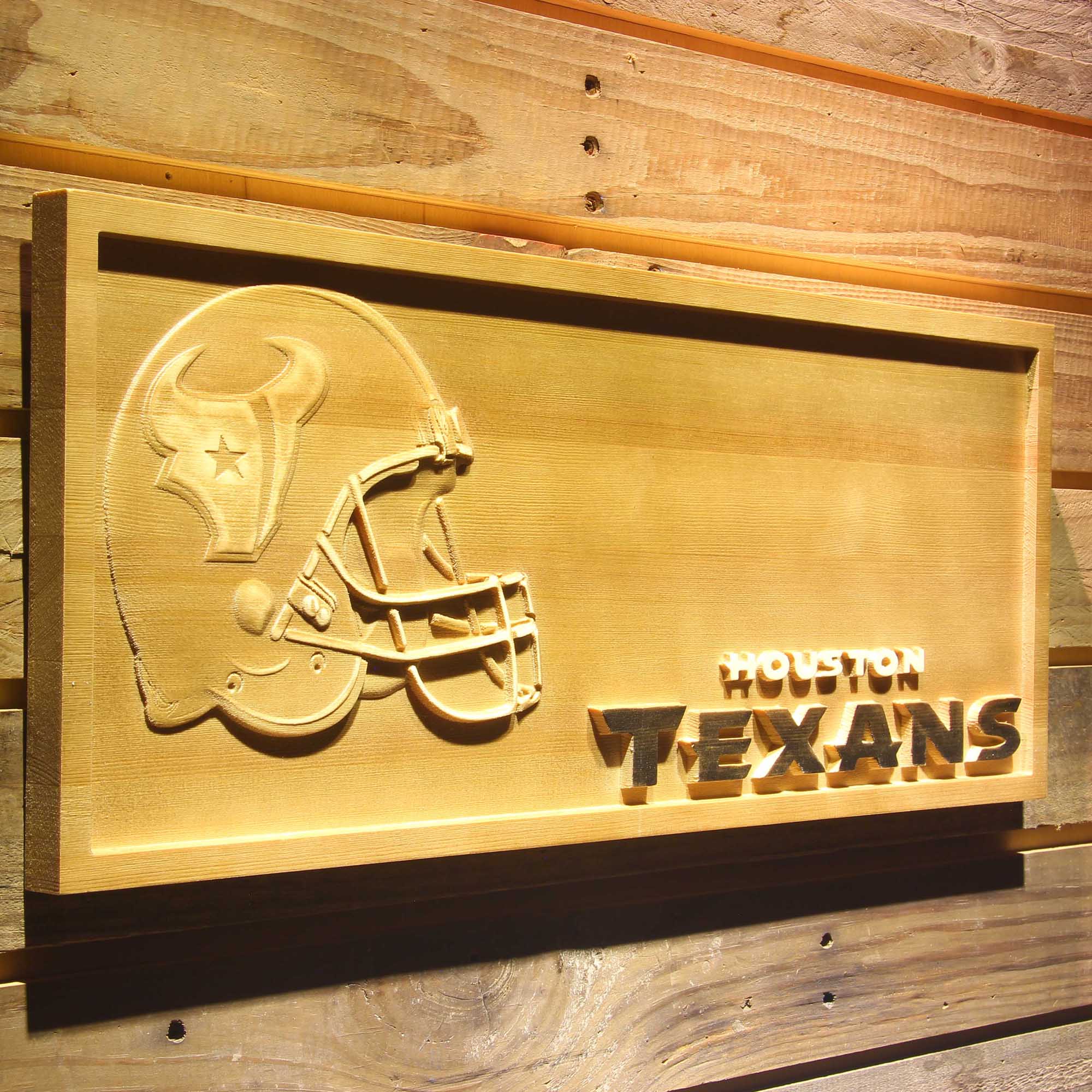 Houston Texans 3D Solid Wooden Craving Sign - Image 2