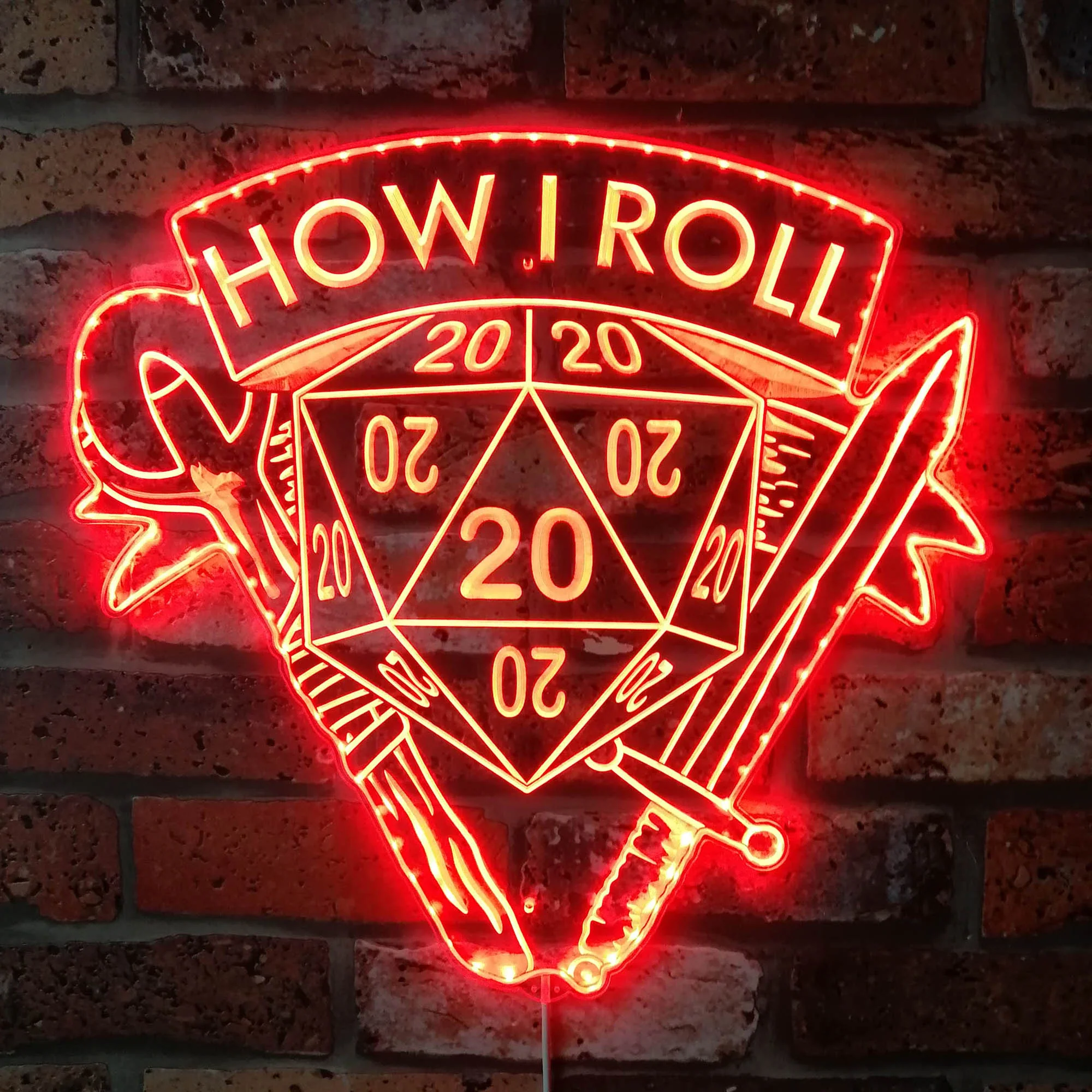 How I Roll Dungeons & Dragons Neon LED Sign with Dynamic RGB Colors - Image 3