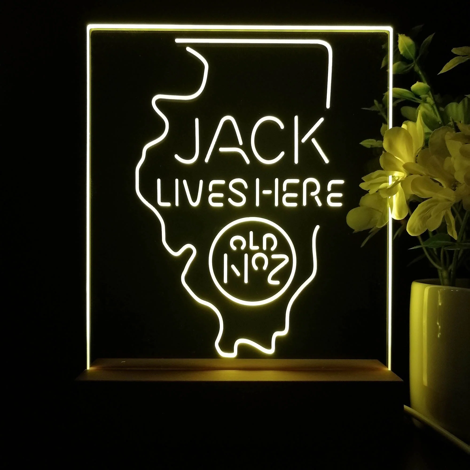 Illinois Jack Lives Here Night Light Neon Pub Bar Lamp - Image 2