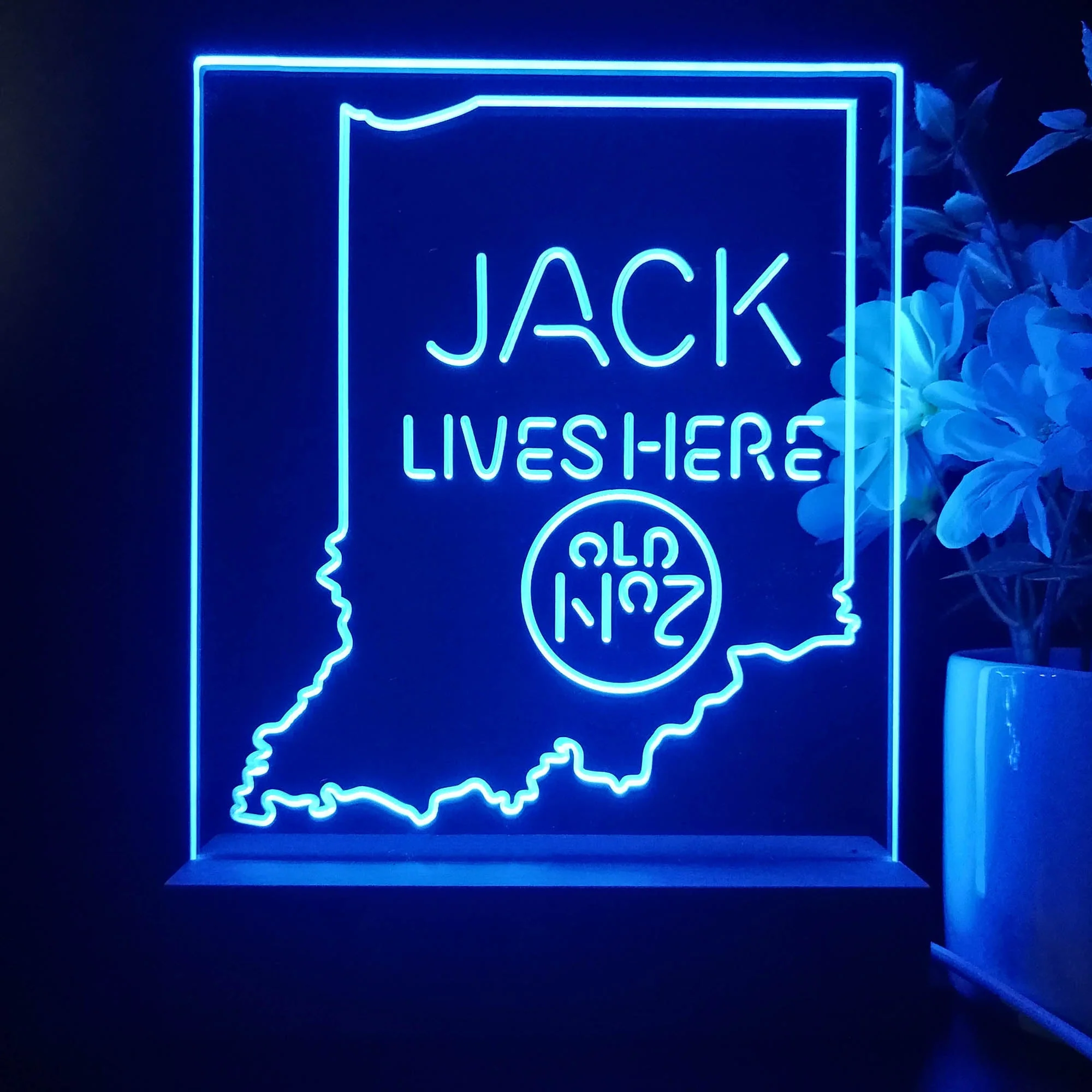 Indiana Jack Lives Here Night Light Neon Pub Bar Lamp