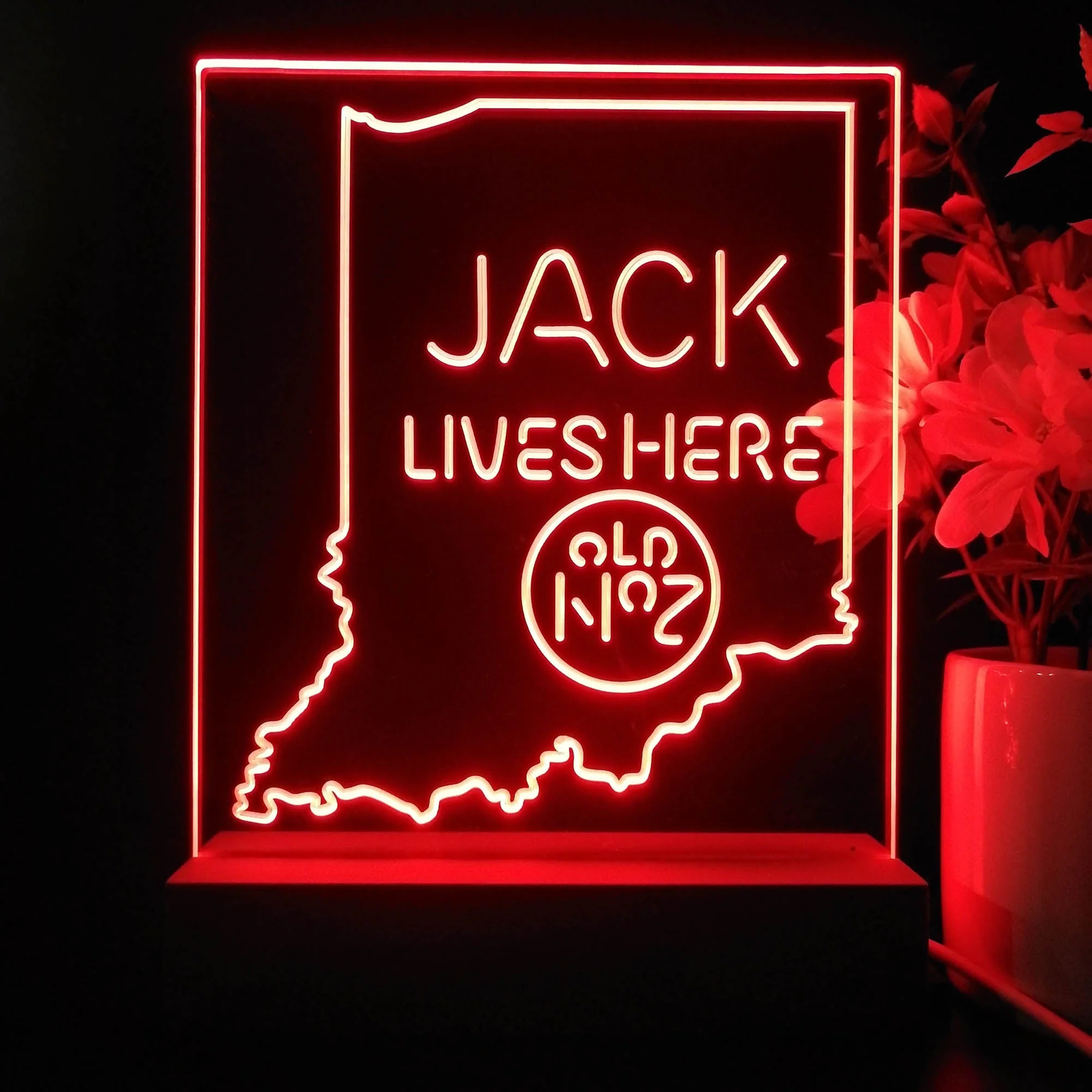 Indiana Jack Lives Here Night Light Neon Pub Bar Lamp - Image 3