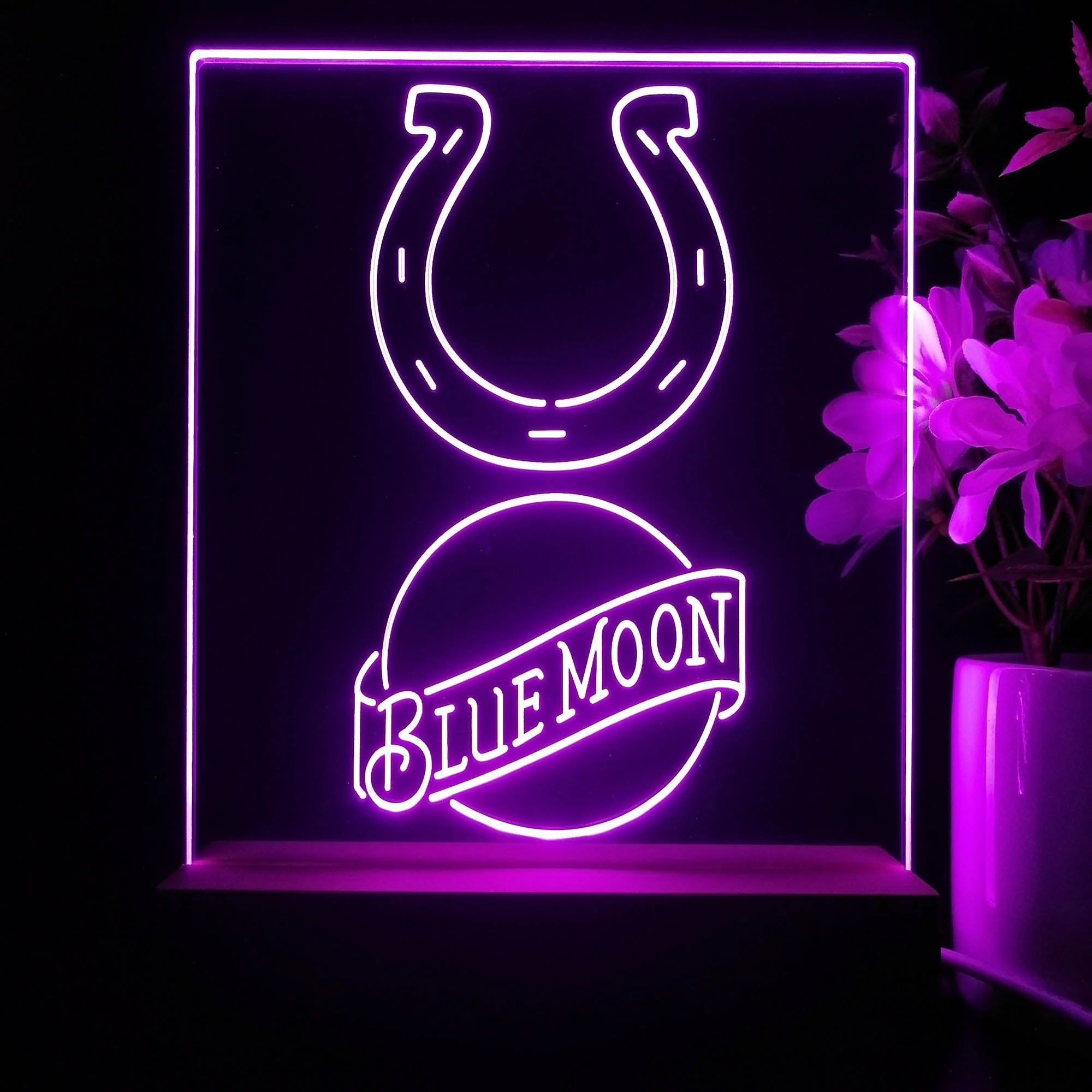 Indianapolis Colts Blue Moon Neon Sign Pub Bar Lamp - Image 3