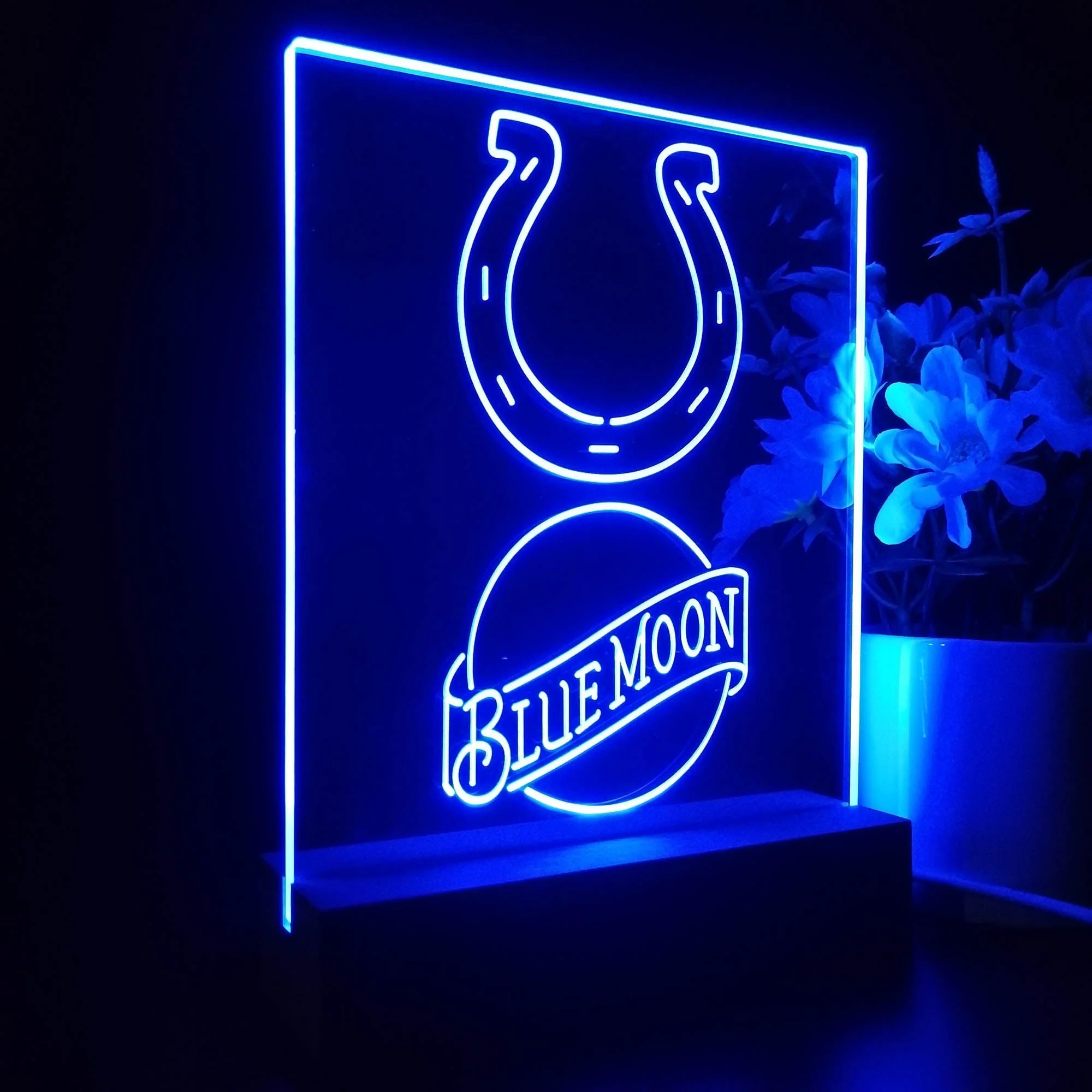 Indianapolis Colts Blue Moon Neon Sign Pub Bar Lamp - Image 7