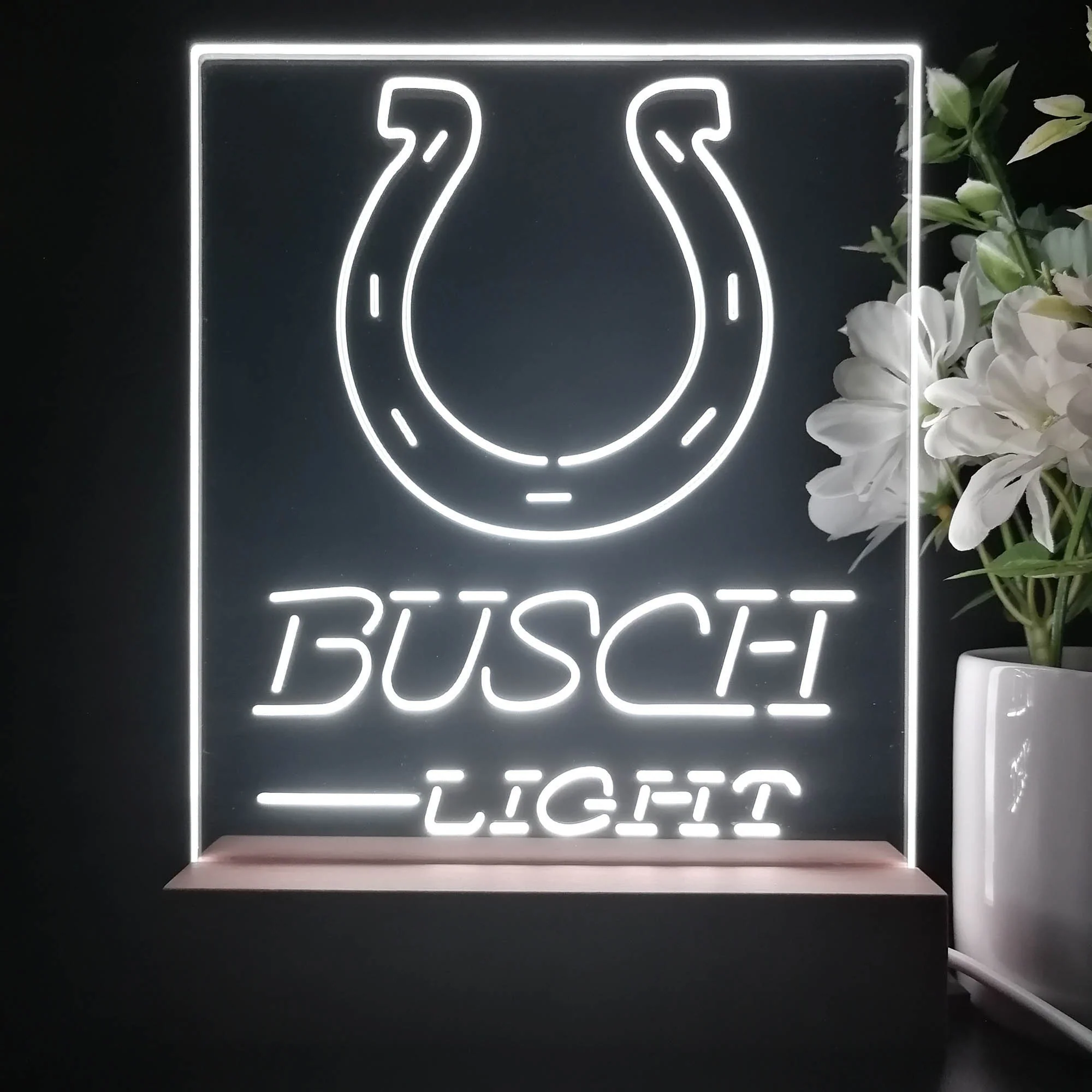 Indianapolis Colts Busch Light Neon Sign Pub Bar Lamp - Image 2