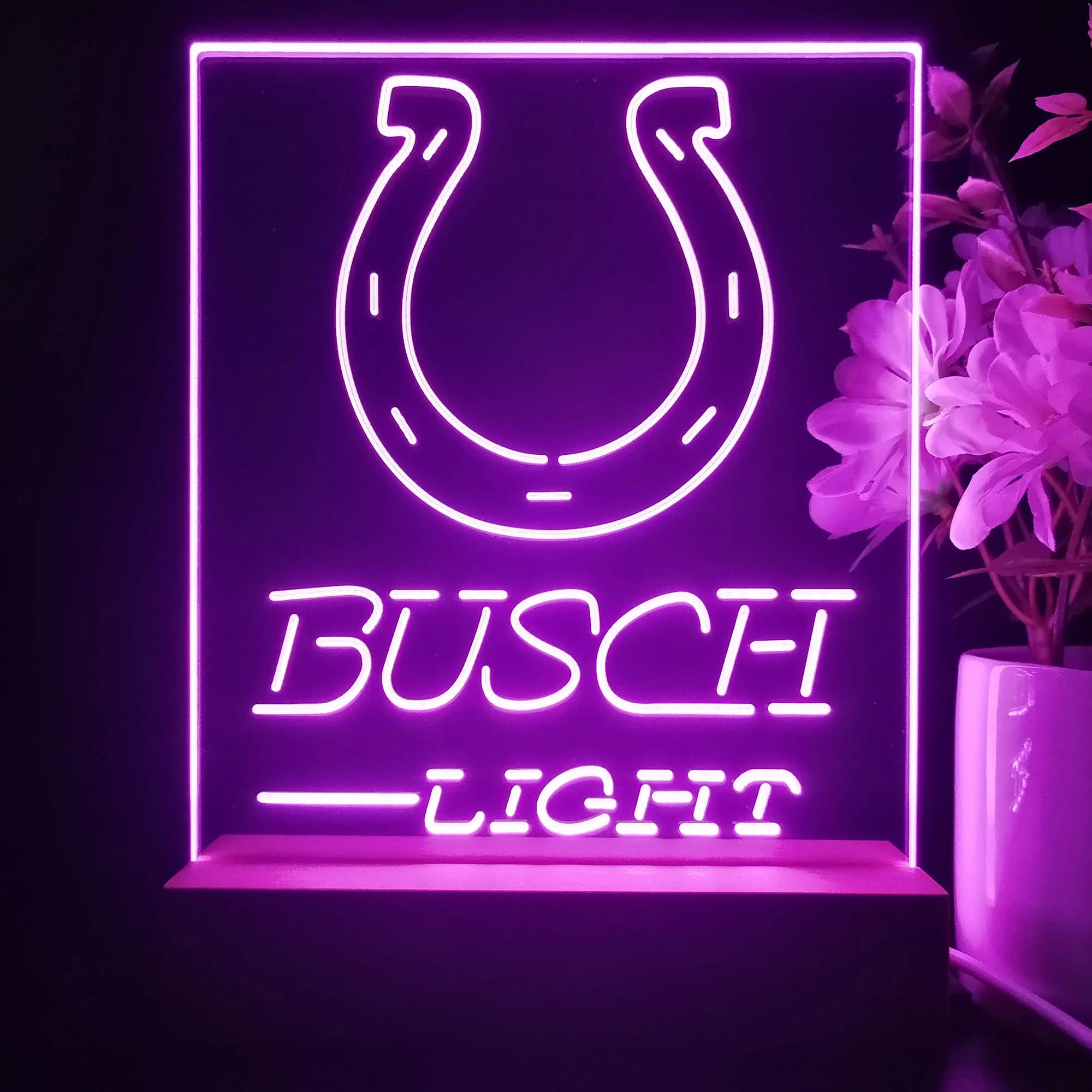 Indianapolis Colts Busch Light Neon Sign Pub Bar Lamp - Image 4