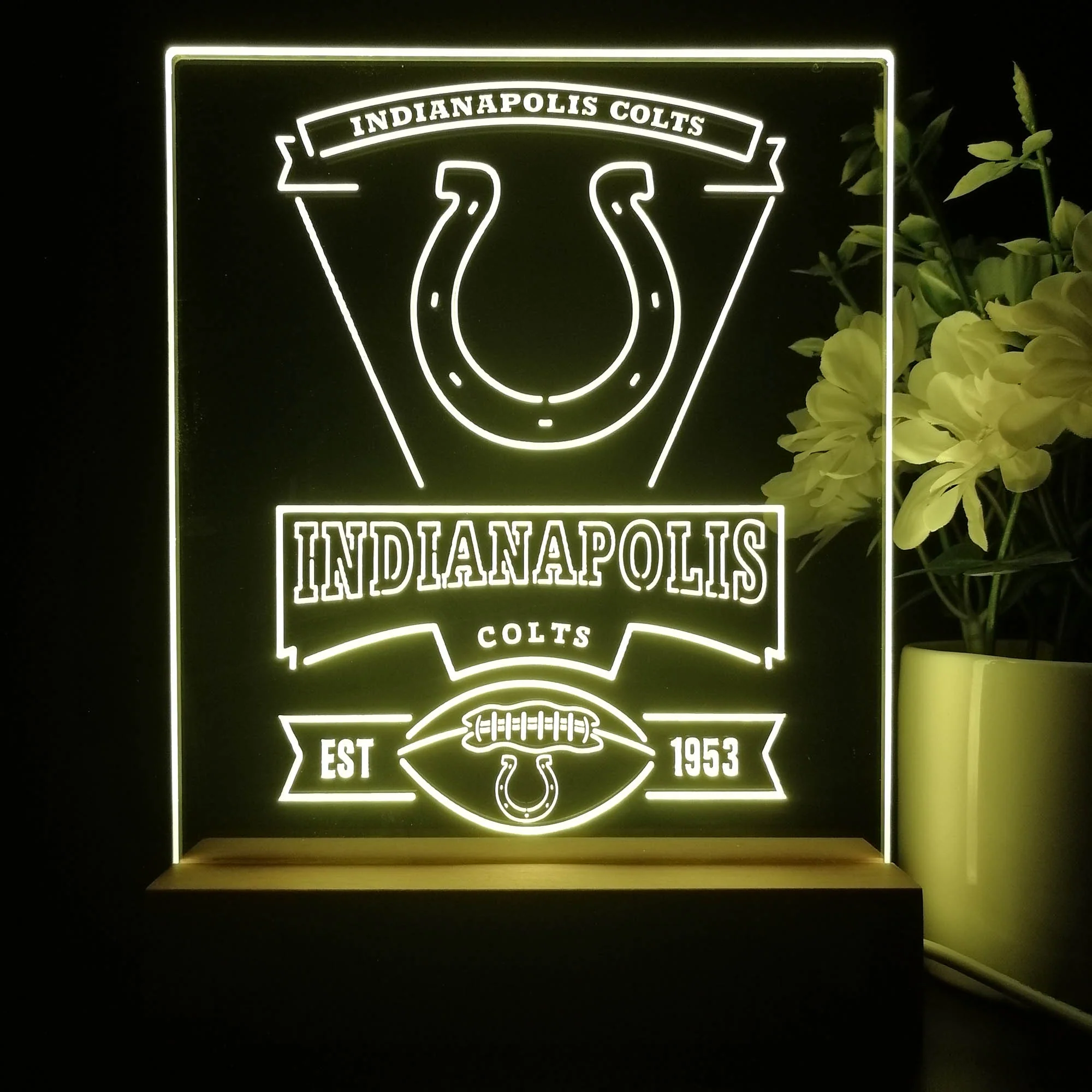 Indianapolis Colts Souvenir Neon Sign Pub Bar Lamp - Image 3