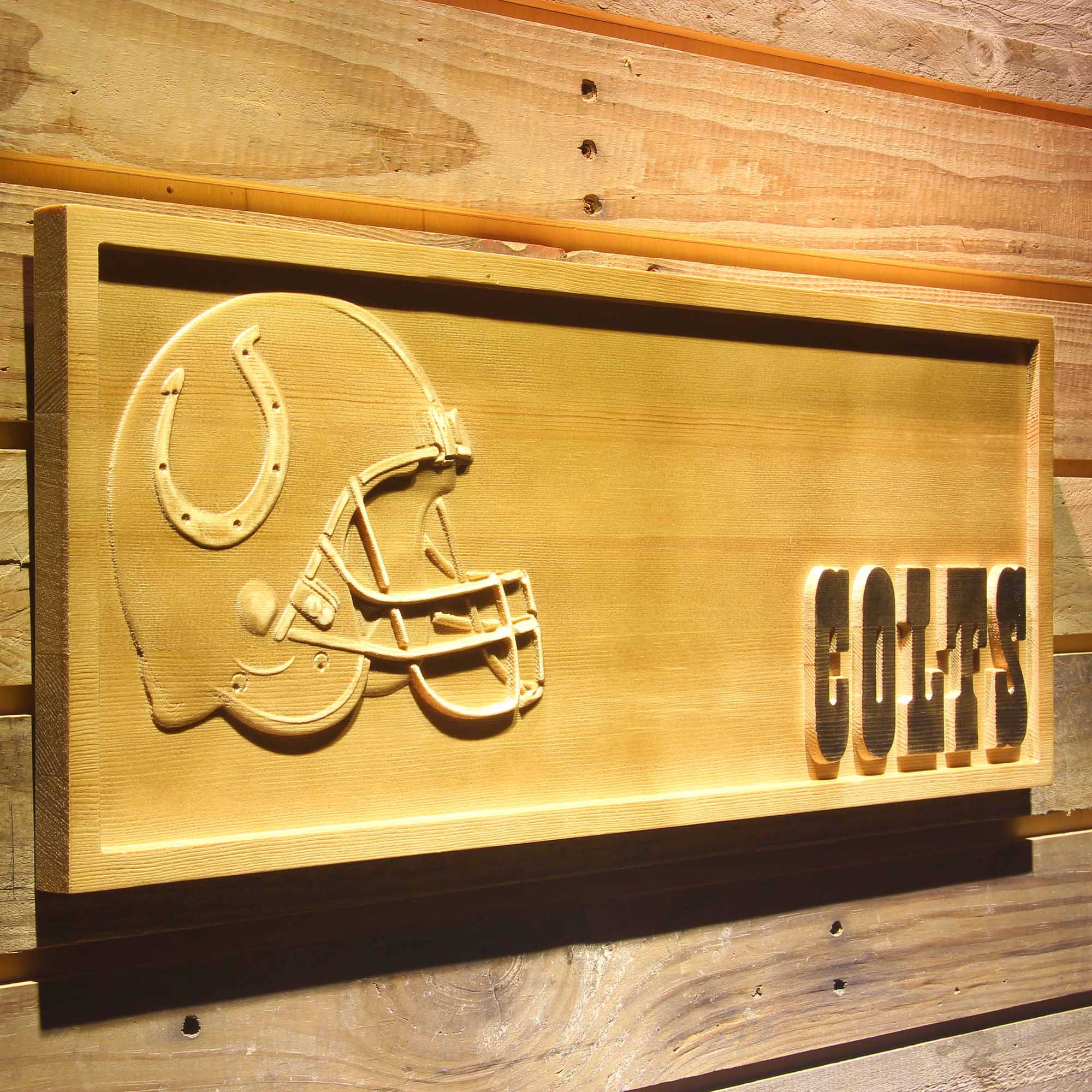 Indianapolis Colts 3D Solid Wooden Craving Sign - Image 2