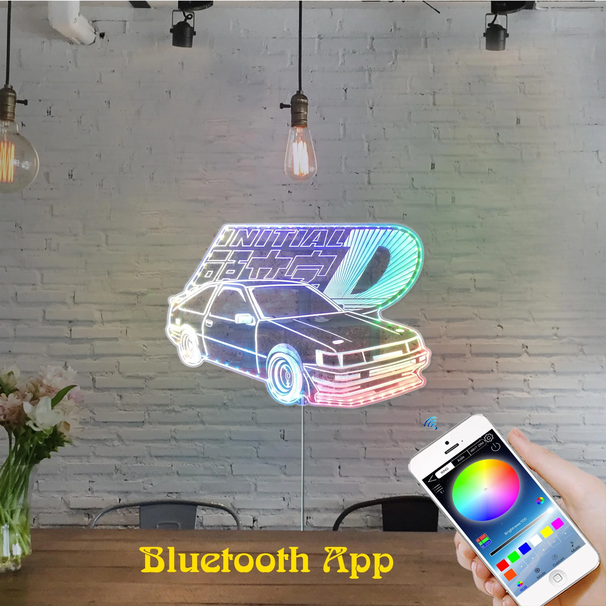 Initial D AE86 Neon LED Sign with Dynamic RGB Colors - Image 7