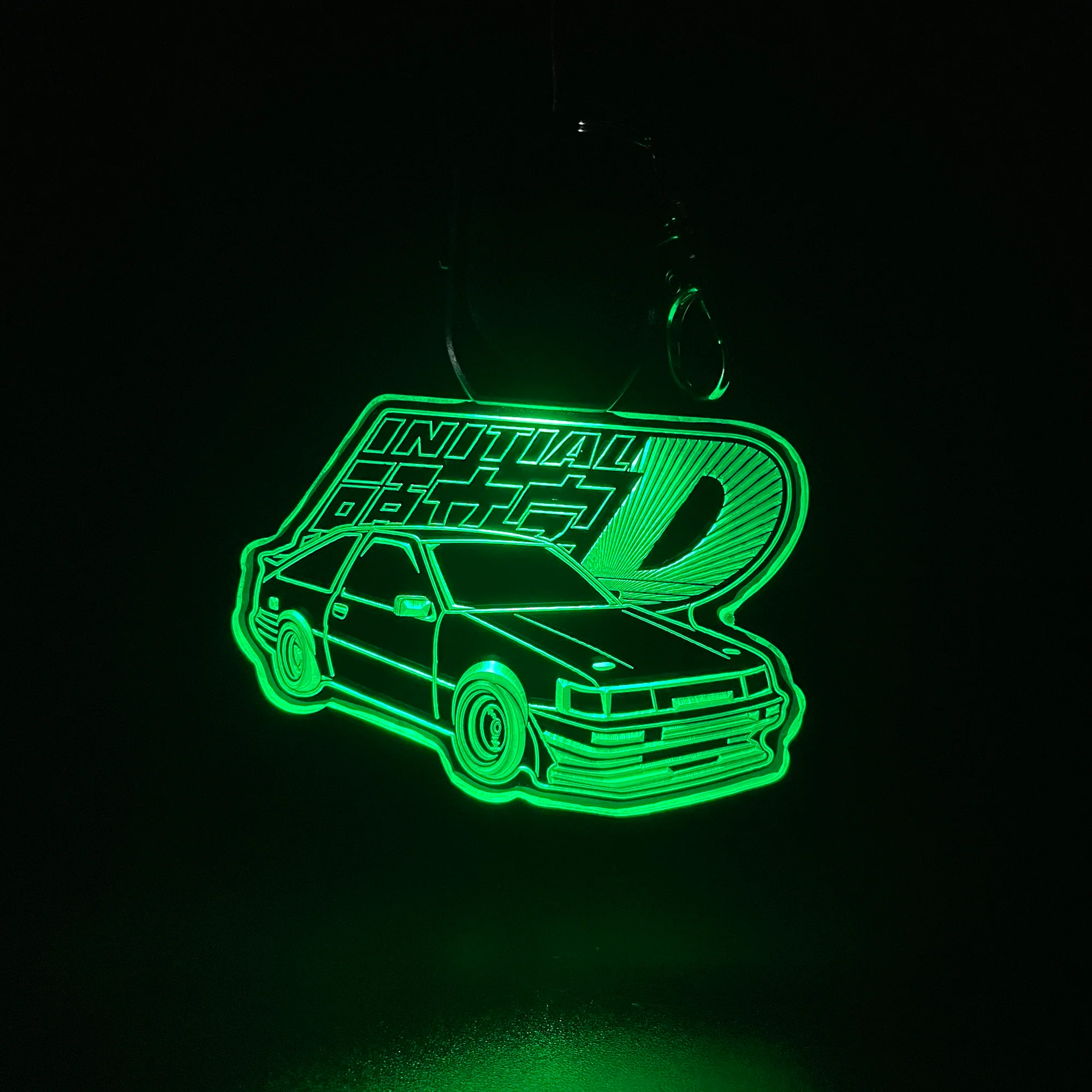 Initial D AE86  LED Light Acrylic Keychain , Christmas Tree Ornament - Image 3
