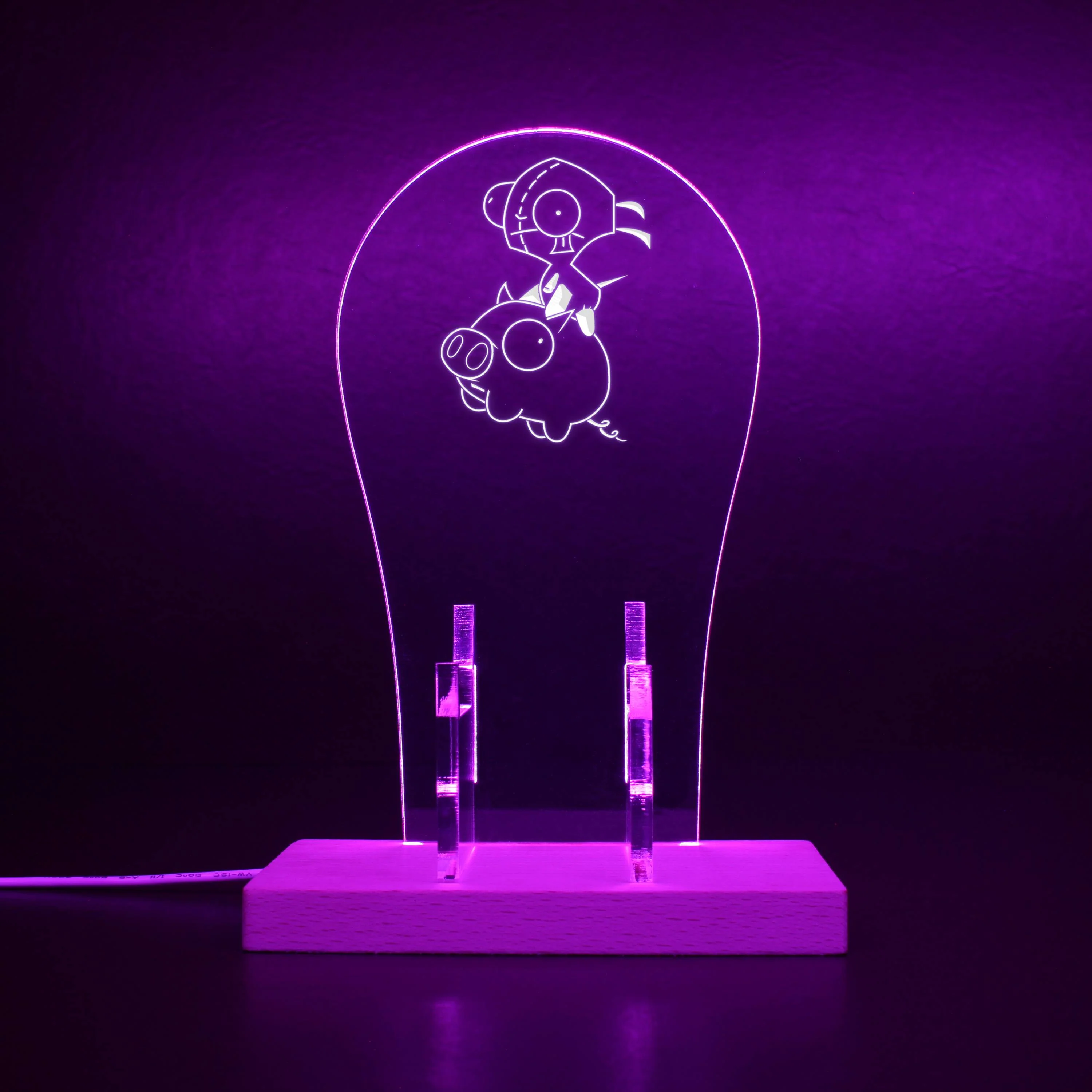 Invader Zim Piggy RGB LED Gaming Headset Controller Stand - Image 4