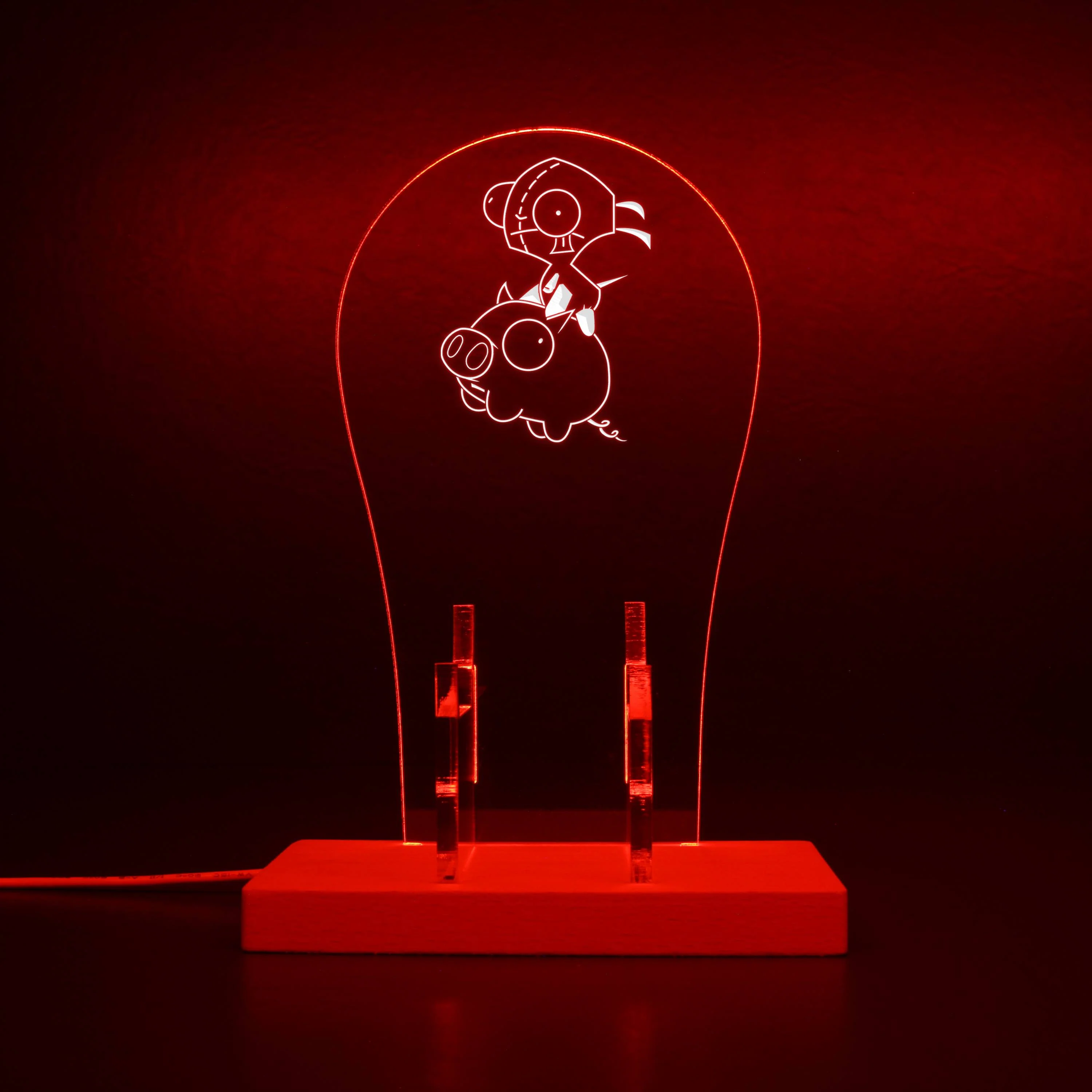 Invader Zim Piggy RGB LED Gaming Headset Controller Stand - Image 5