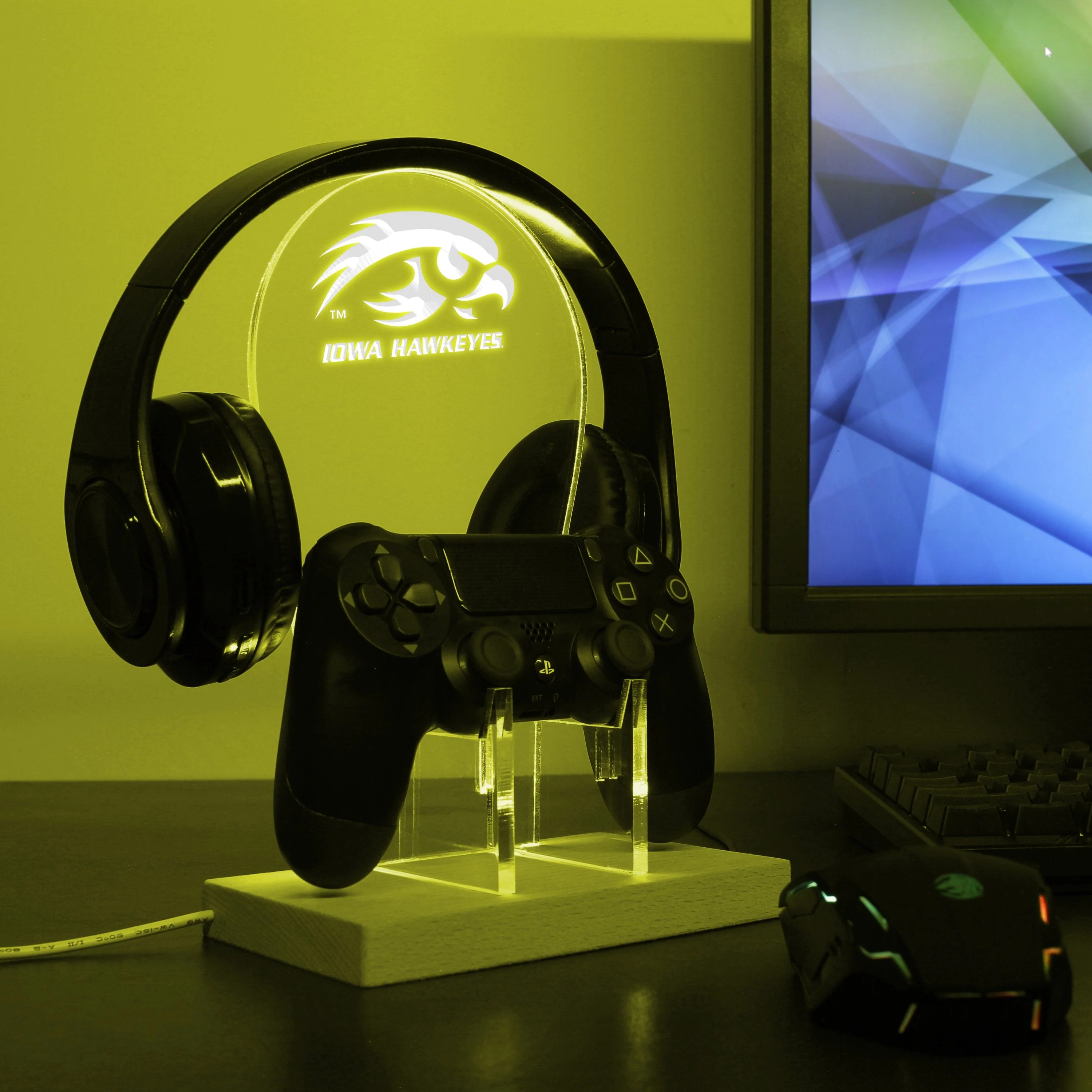 Iowa Hawkeyes Football LED Gaming Headset Controller Stand - Image 2